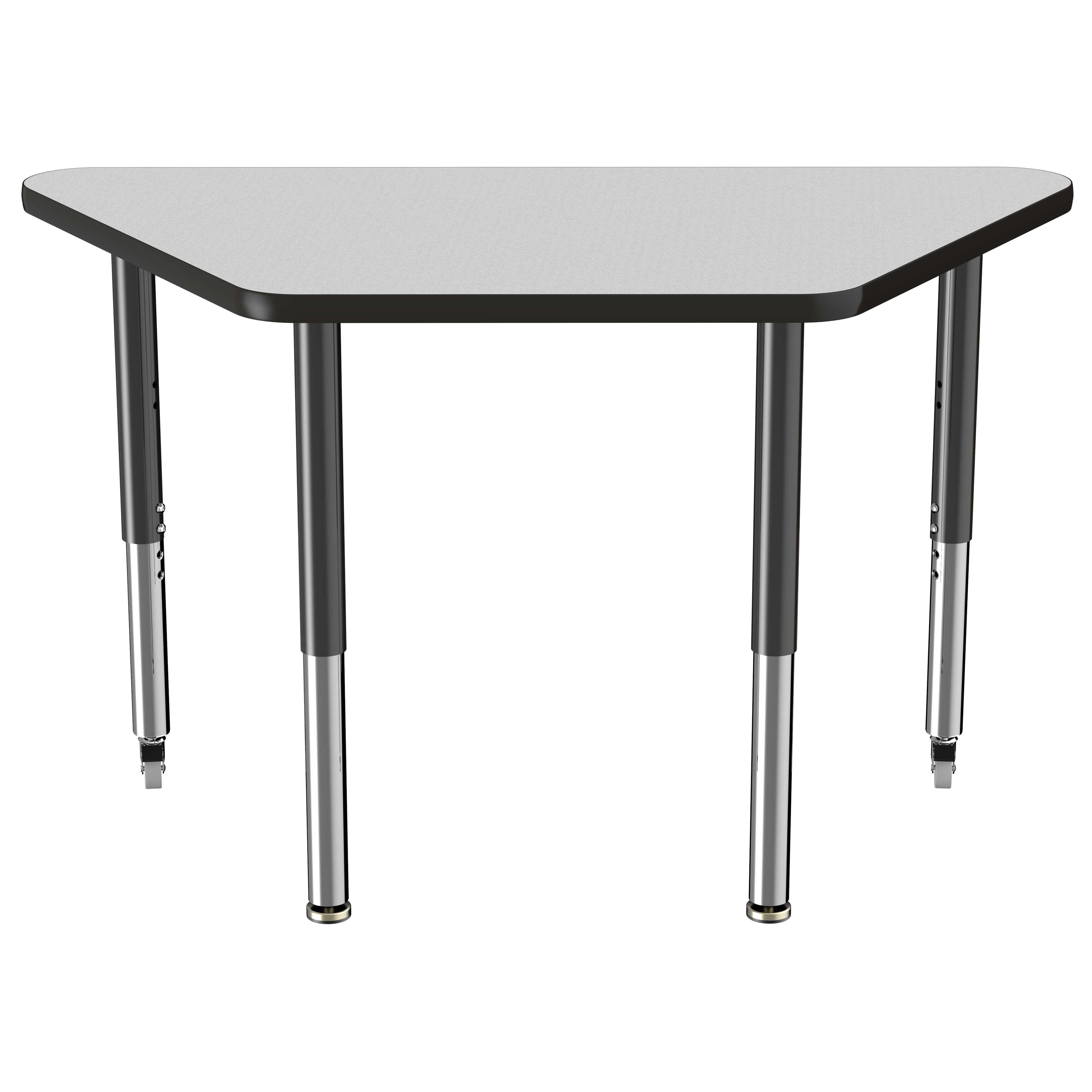 24" x 48" Trapezoid T-Molding Activity Table with Adjustable Super Legs - Gray/Black