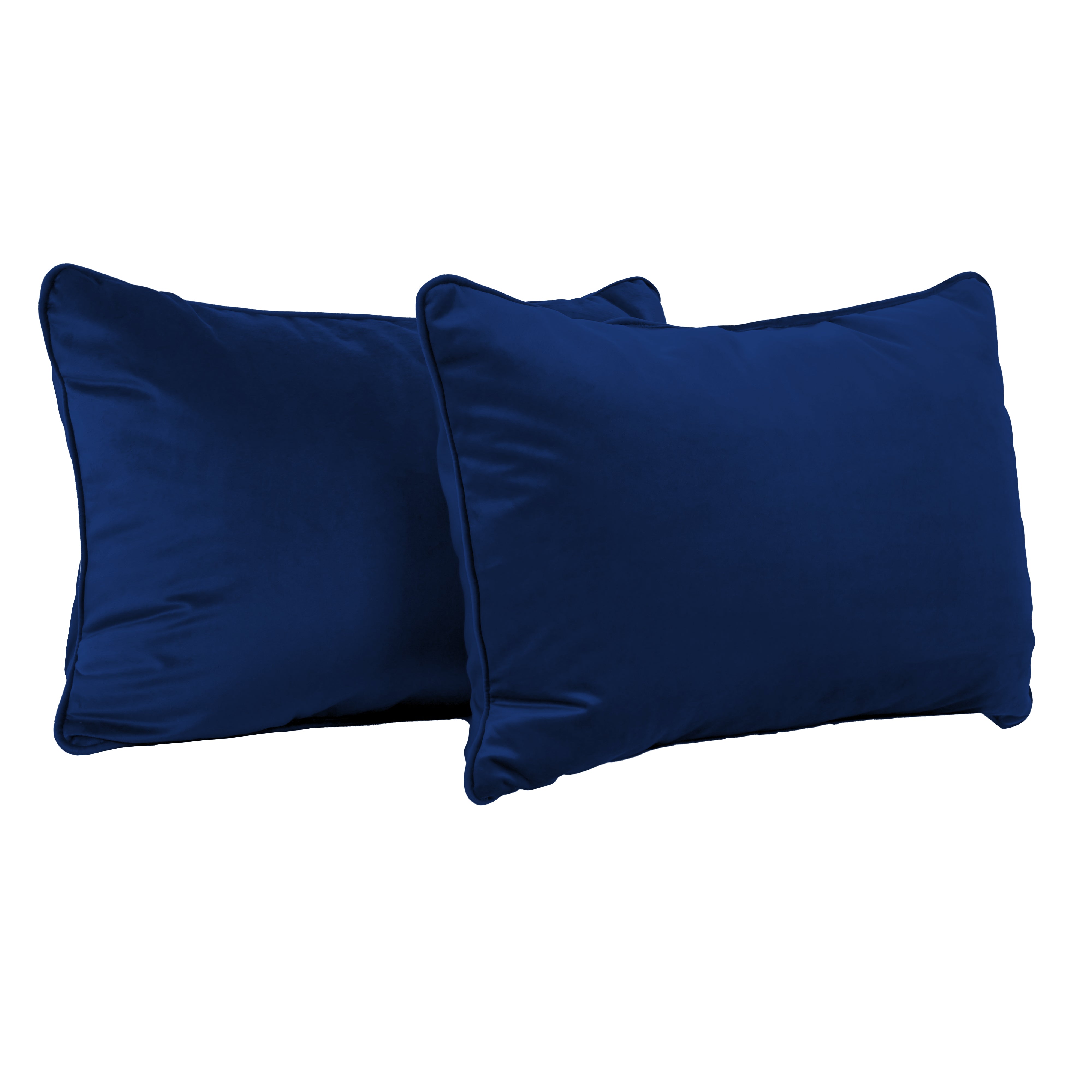 16" x 24" Rectangle Lumbar Microfiber Pillow with Piping, 2-Piece - Eclipse