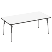 36" x 72" Rectangle Dry-Erase Activity Table with Adjustable Standard Ball Glide Legs - Whiteboard/Black