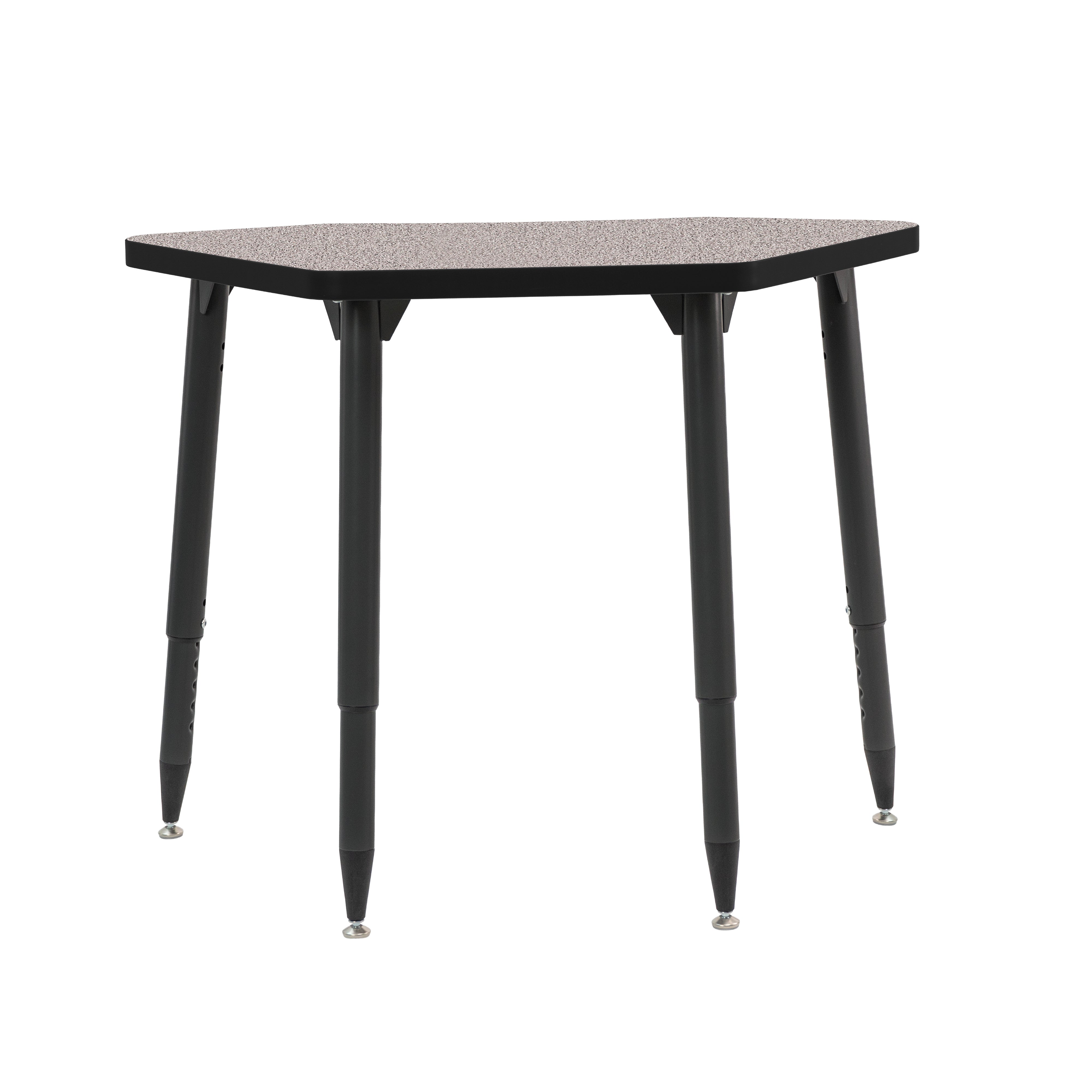 Adapte 24" x 36" Petal Thermofused Activity Table with Adjustable Tapered Legs - Gray/Black