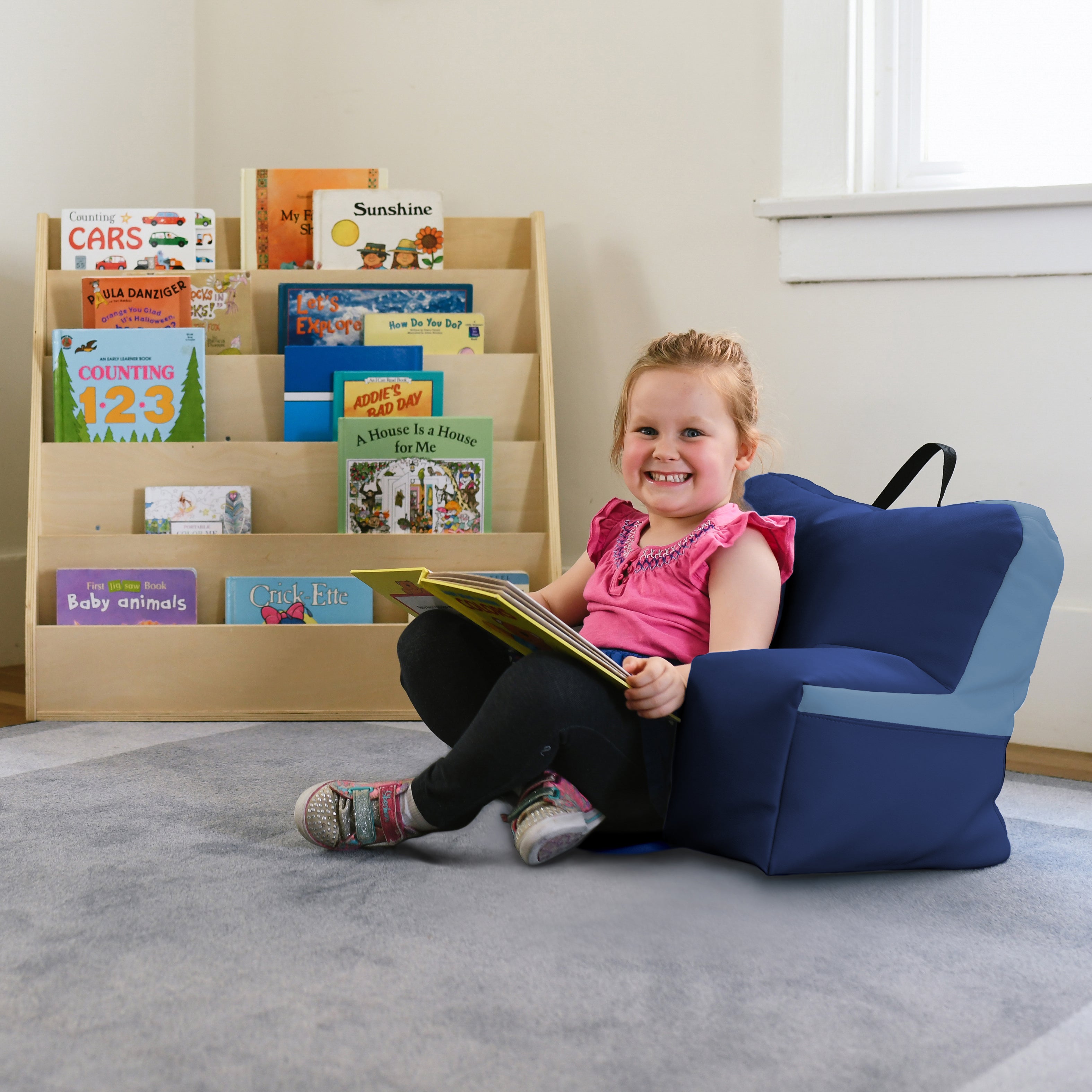 SoftScape Relax N Read Bean Bag - Navy/Powder Blue