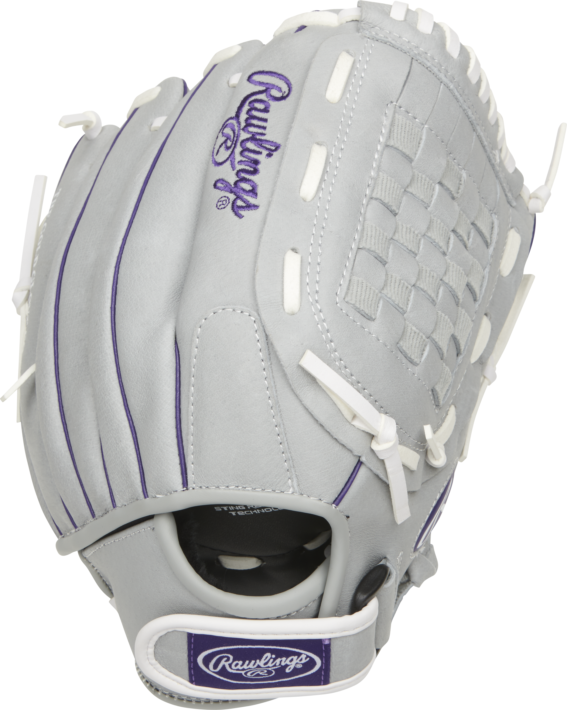 Rawlings Sure Catch Youth Series 12-Inch Softball Glove - Right Hand Thrower - Gray/Purple