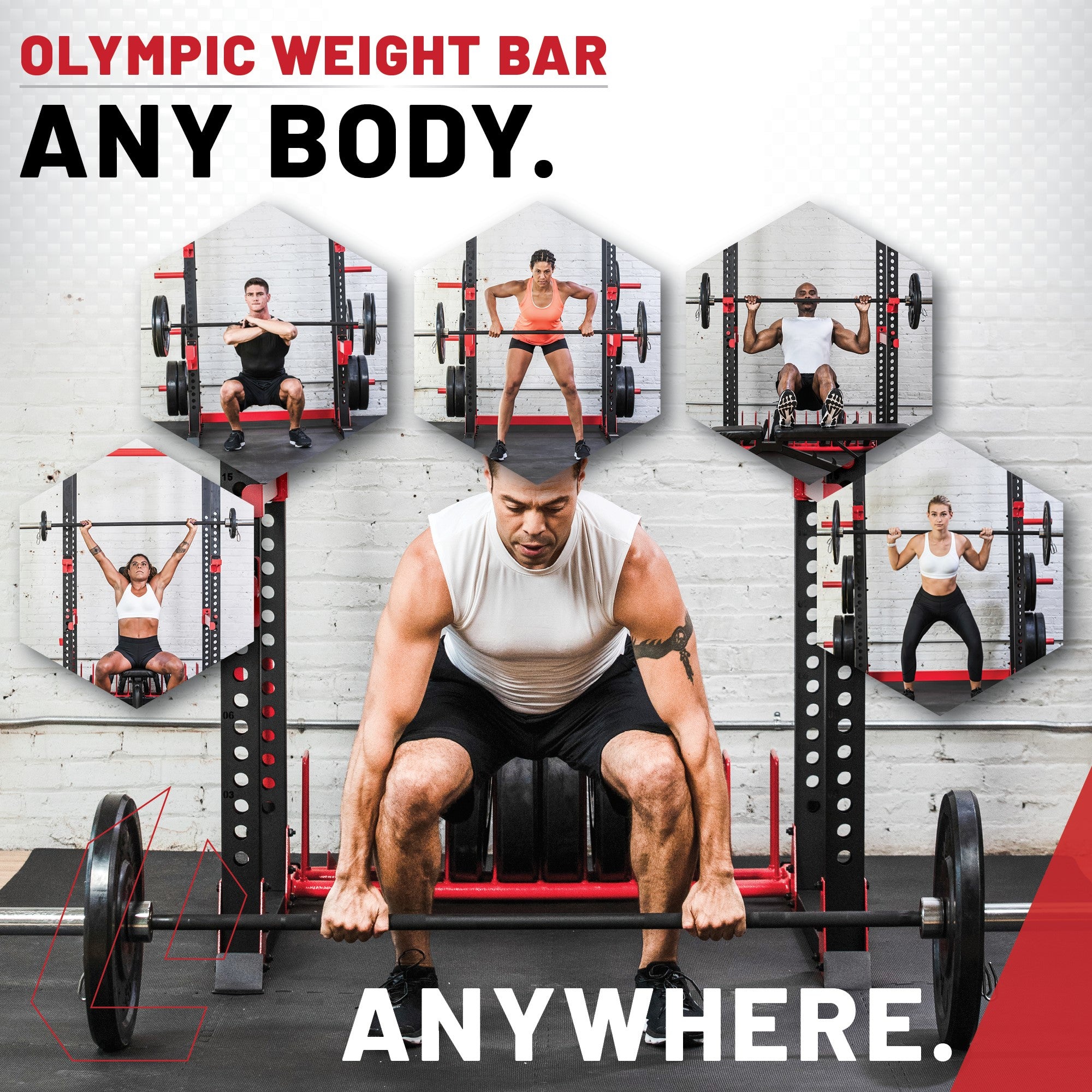 45Lb Olympic Bar With Collars  - 1000Lb Max