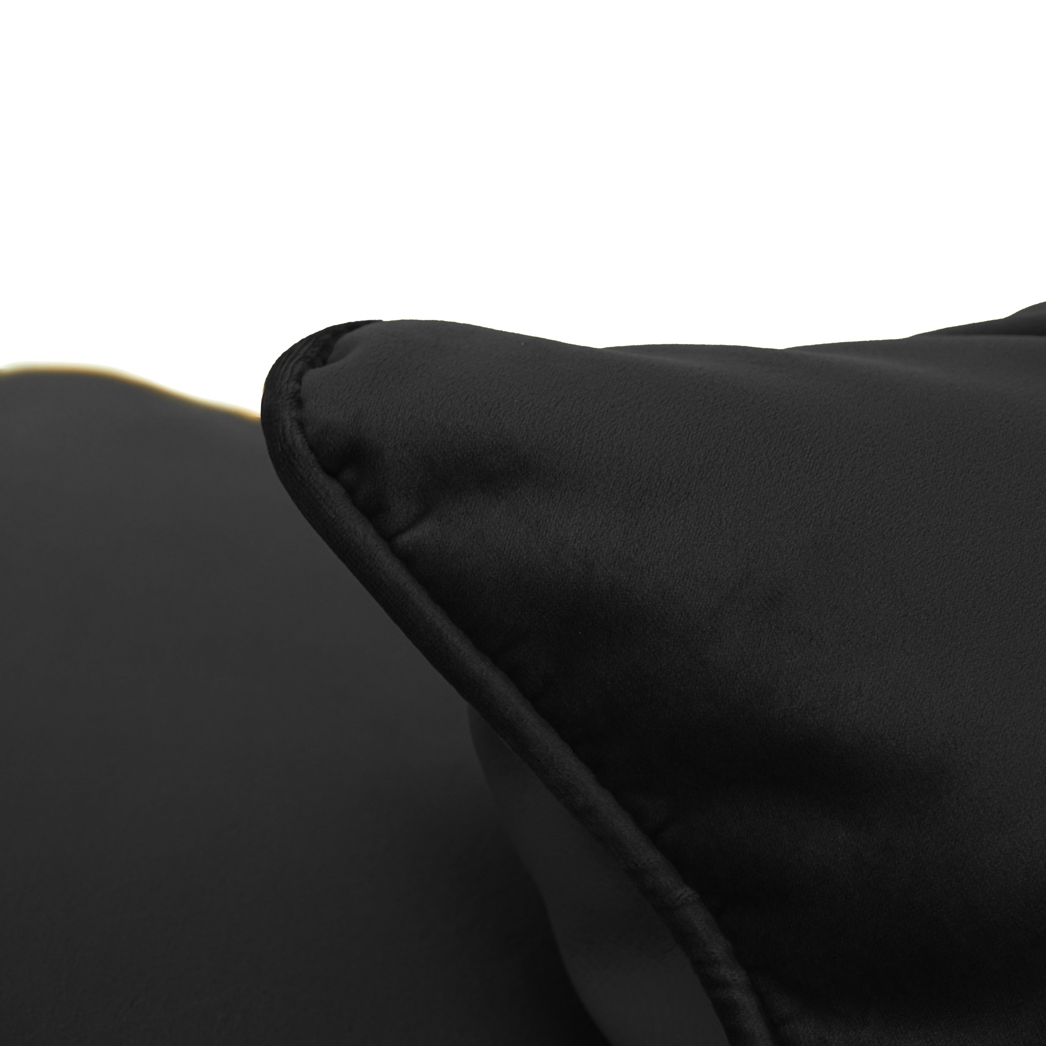 18" x 18" Square Microfiber and Faux Leather Pillow with Piping, 2-Piece - Onyx