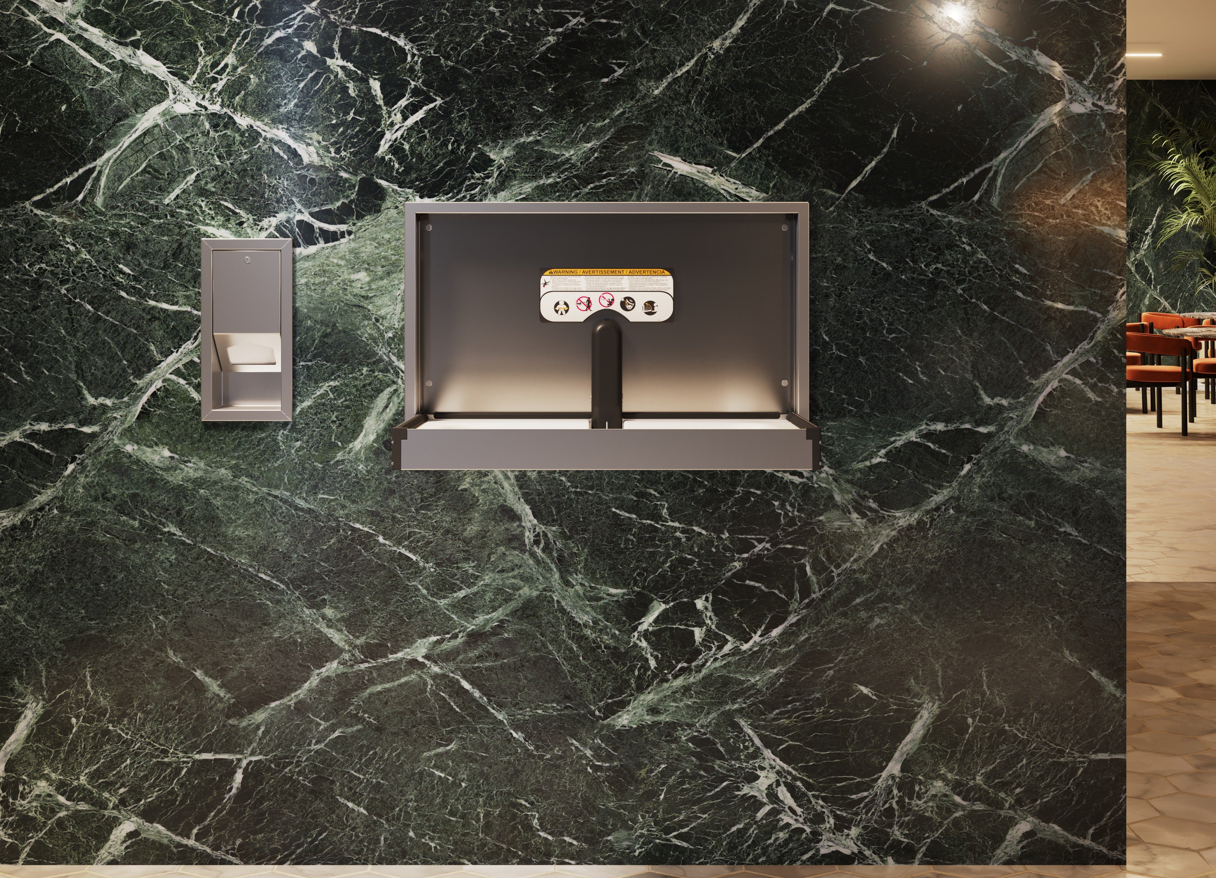 Summit Recessed Full Stainless Changing Station - Horizontal - Stainless Steel