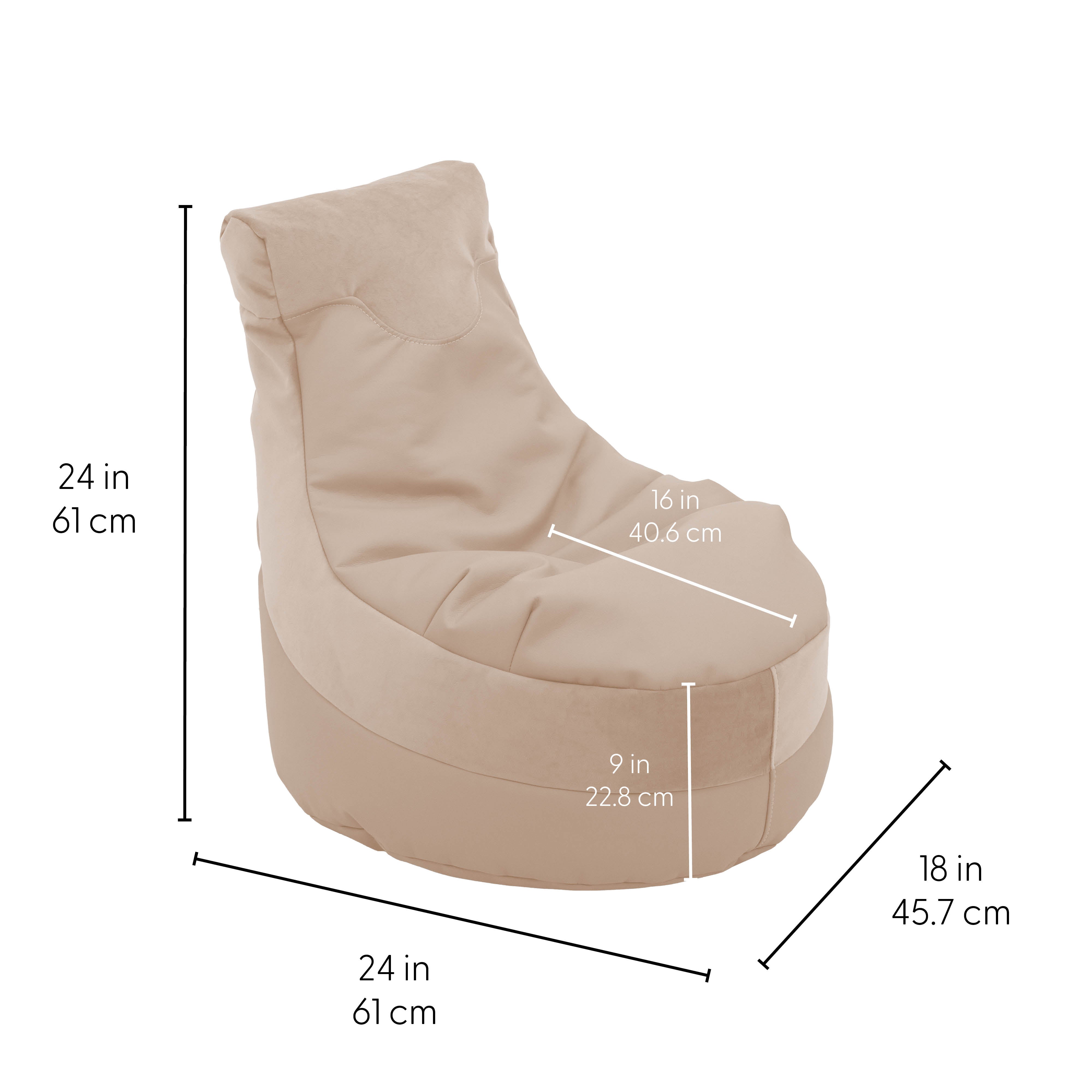 SoftScape Two-Textured Trendy Bean Bag, 2-Piece - Beige