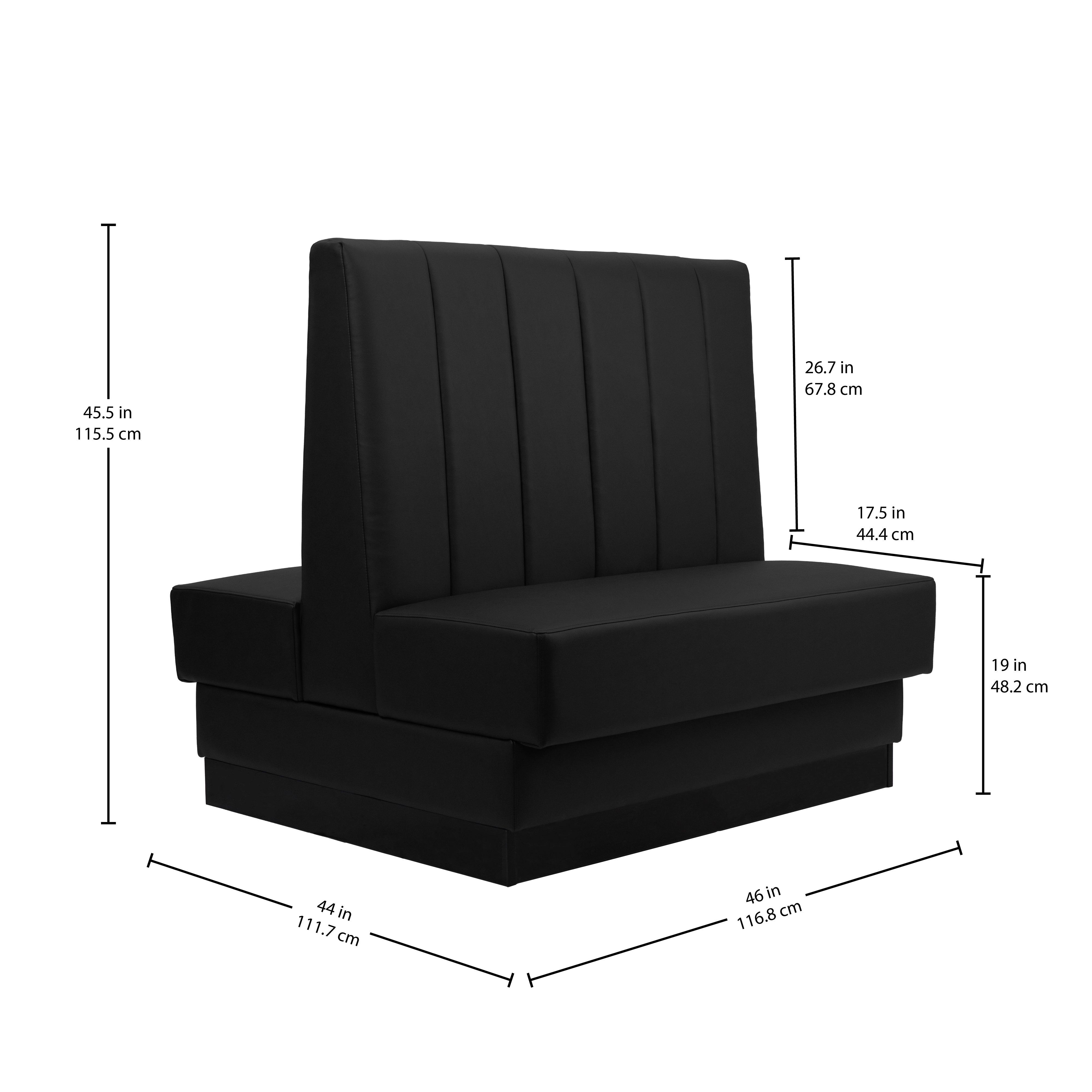 Pro Series Channel Back Double-Sided Restaurant Booth Seating - Black