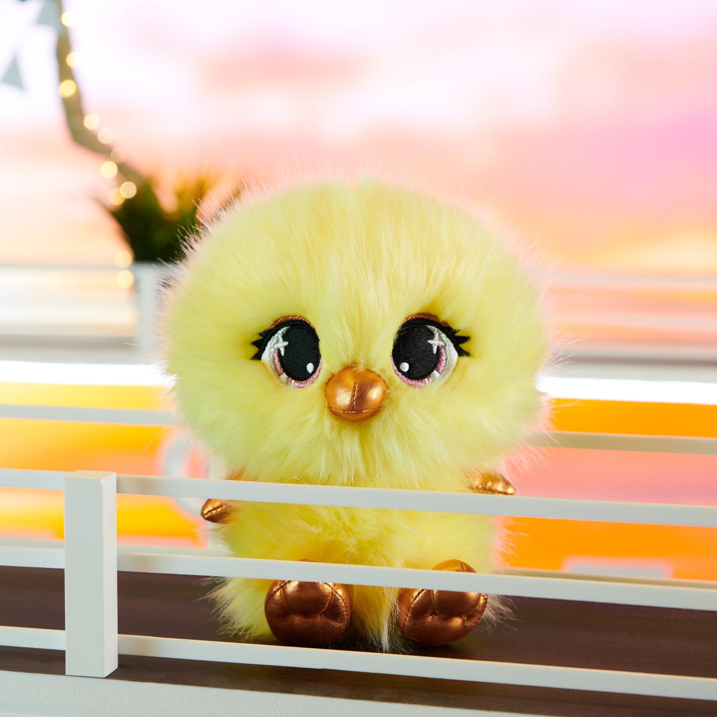 P.Lushes Designer Fashion Pets Gia Fluffertin Premium Chick Stuffed Animal, Yellow, 6”