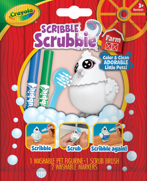 Crayola Scribble Scrubbie Pets, 1 Ct, Farm Animal Toys, Gifts for Kids Ages 3, 4, 5, 6