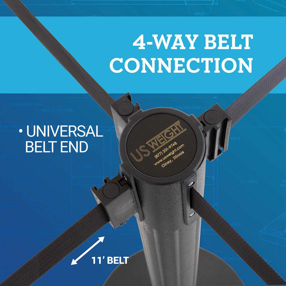 Black post and 11' Black Belt ‐ 2 pack