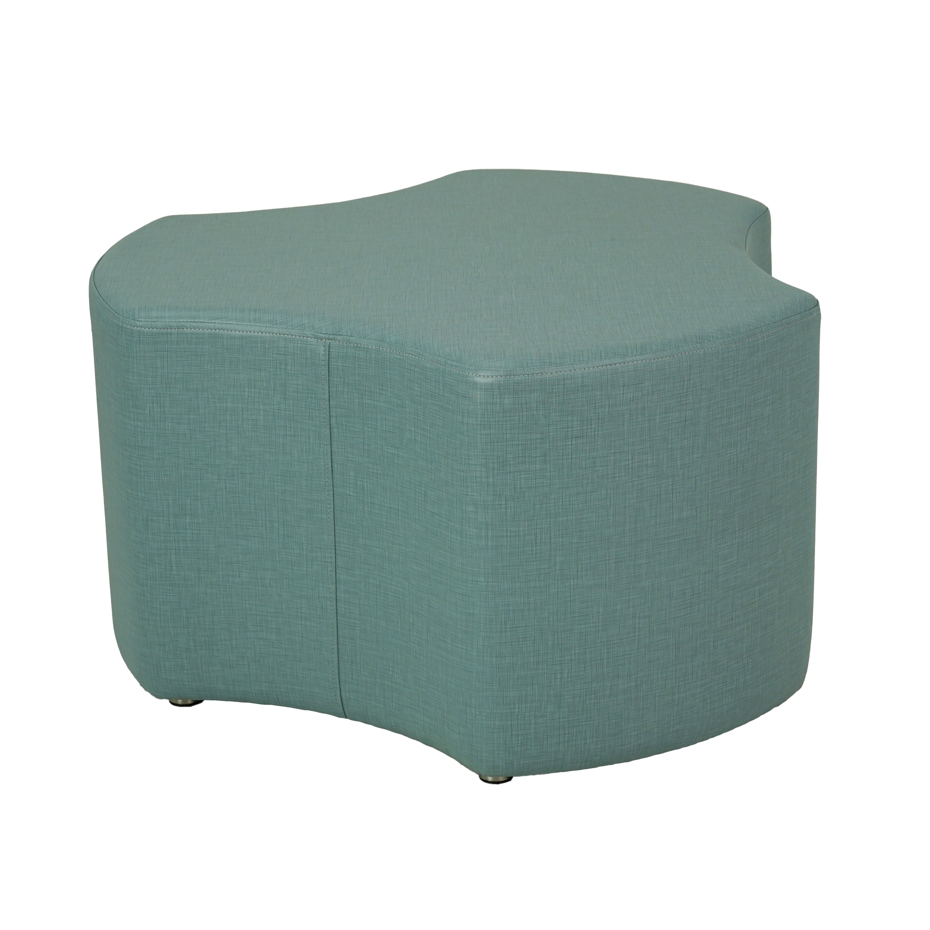 Pro Series Upholstered Cog Ottoman 18" Height - Sky Blue Crosshatch