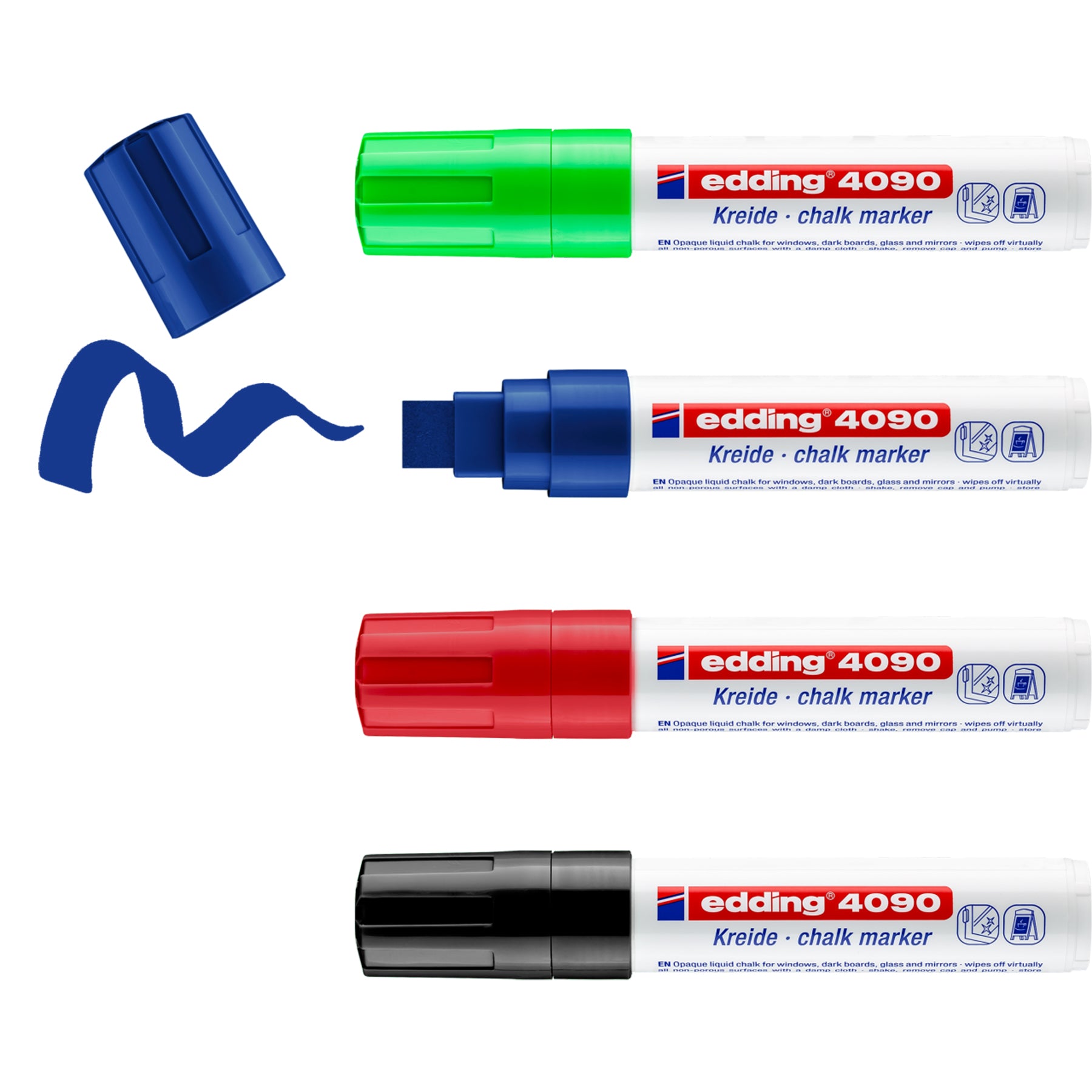 edding 4090 Chalk Marker - Set of 4 - Assorted