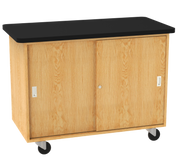 Access Touchdown Sliding Door Cabinet - Red Oak, 48"W x 24"D x 36"H