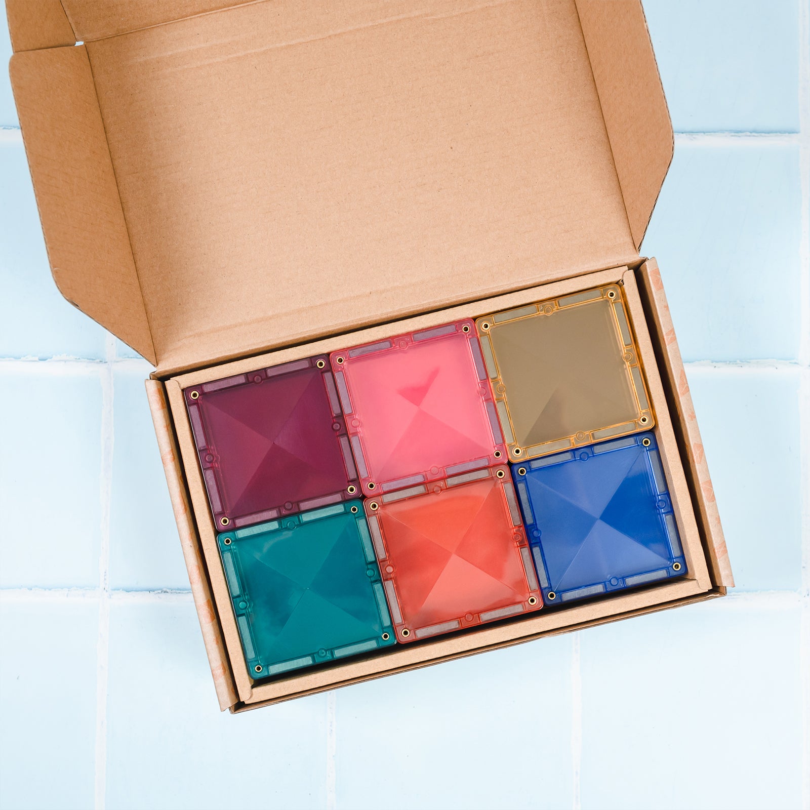 Magnetic Tiles Pastel Square Pack, 40 Pieces