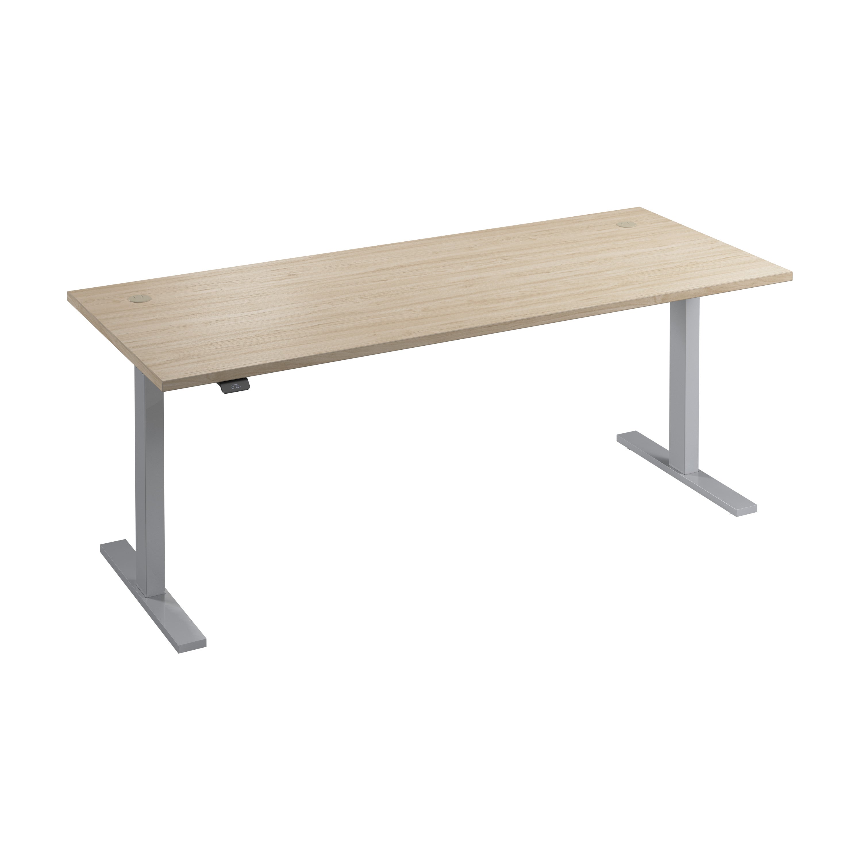 Bush Business Furniture Move 60 Series 72W x 30D Electric Height Adjustable Standing Desk in Natural Elm with Metallic Gray Base - 71.02" Width x 29.37" Depth x 47.69" Height