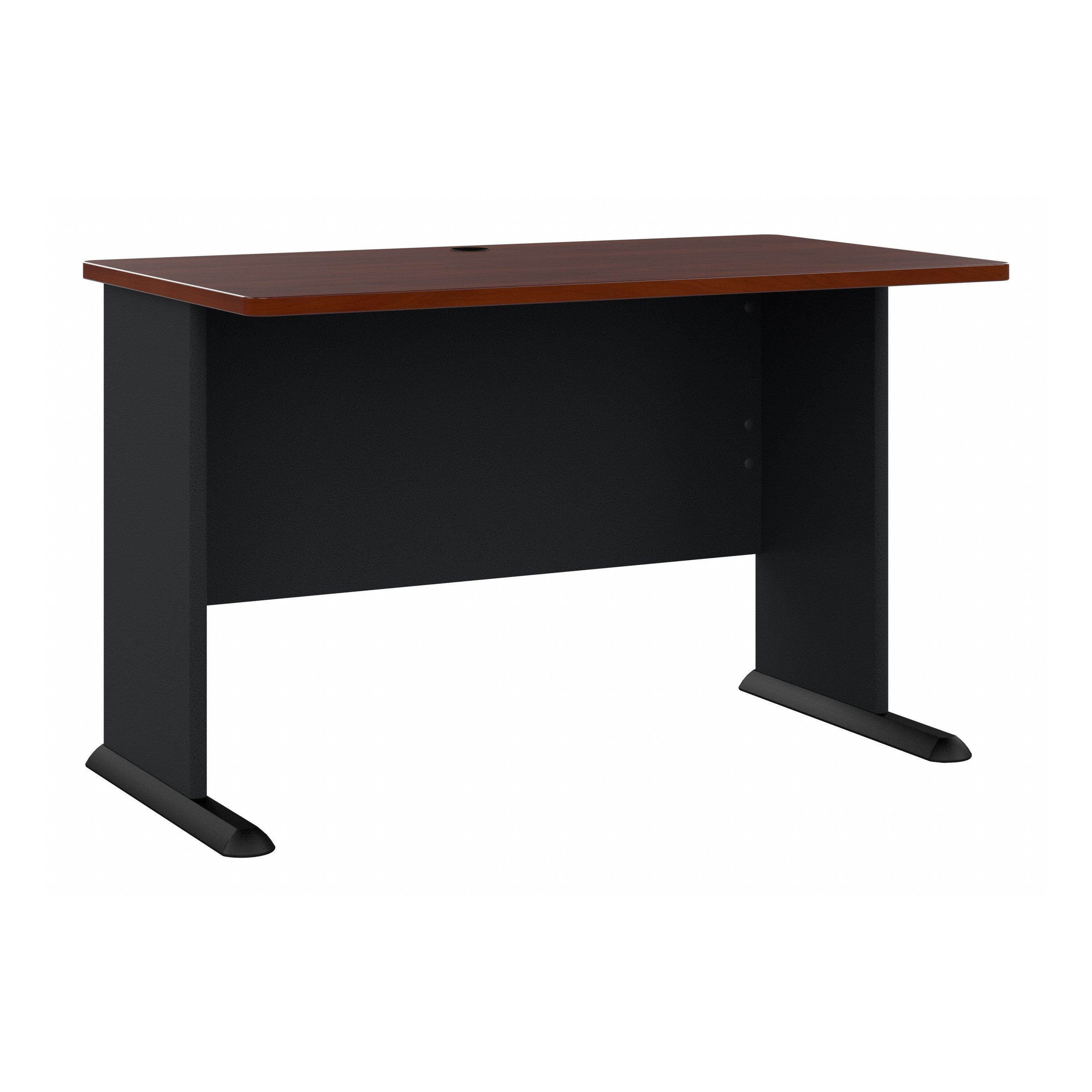 Bush Business Furniture Series A 48W Desk in Hansen Cherry and Galaxy - 47.52" Width x 26.81" Depth x 29.66" Height