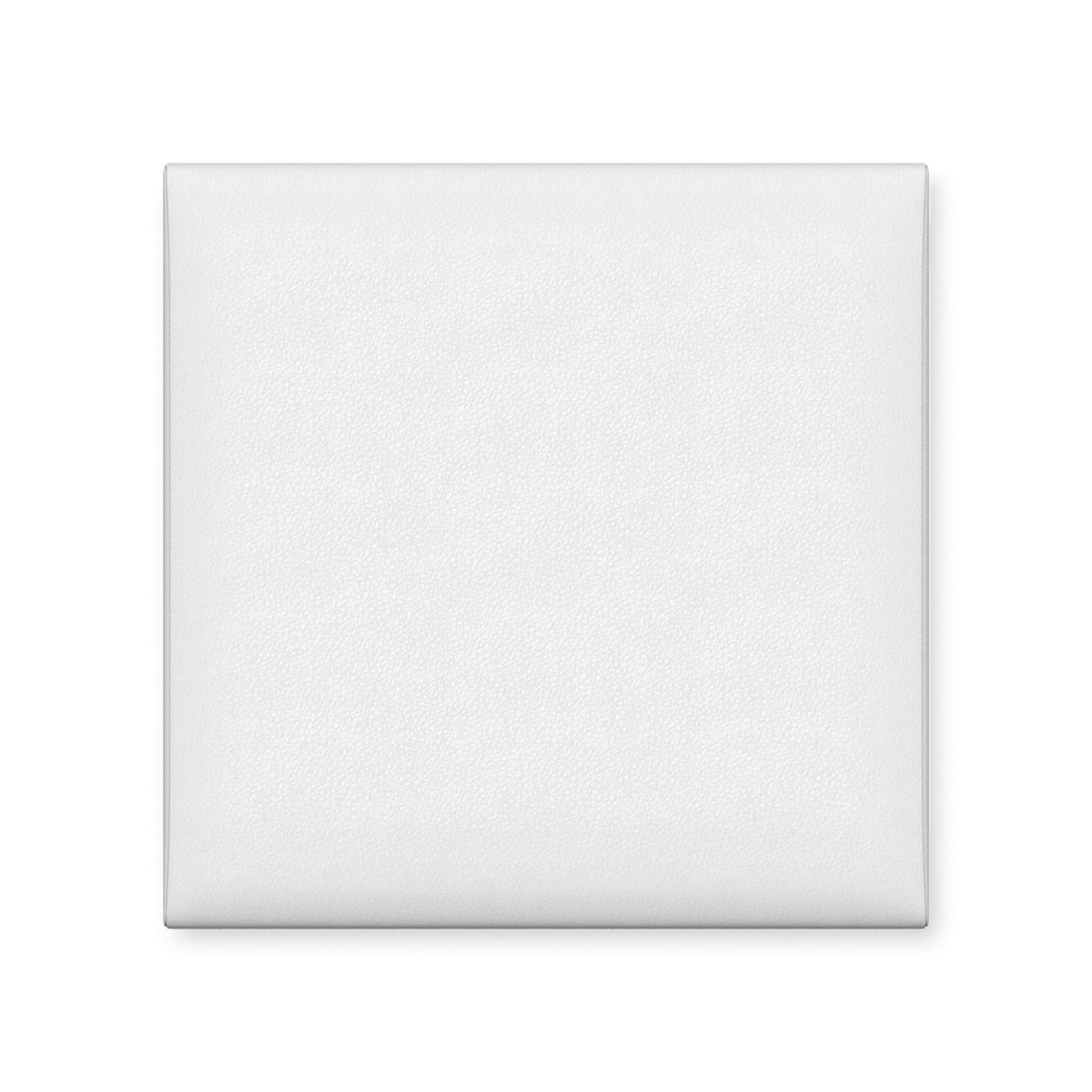 Jaxx Panelist Modern Padded Headboard- Wall Mounted Panel (22.5" x 22.5") - 1 Pack, Vegan Leather, Ice Storm White