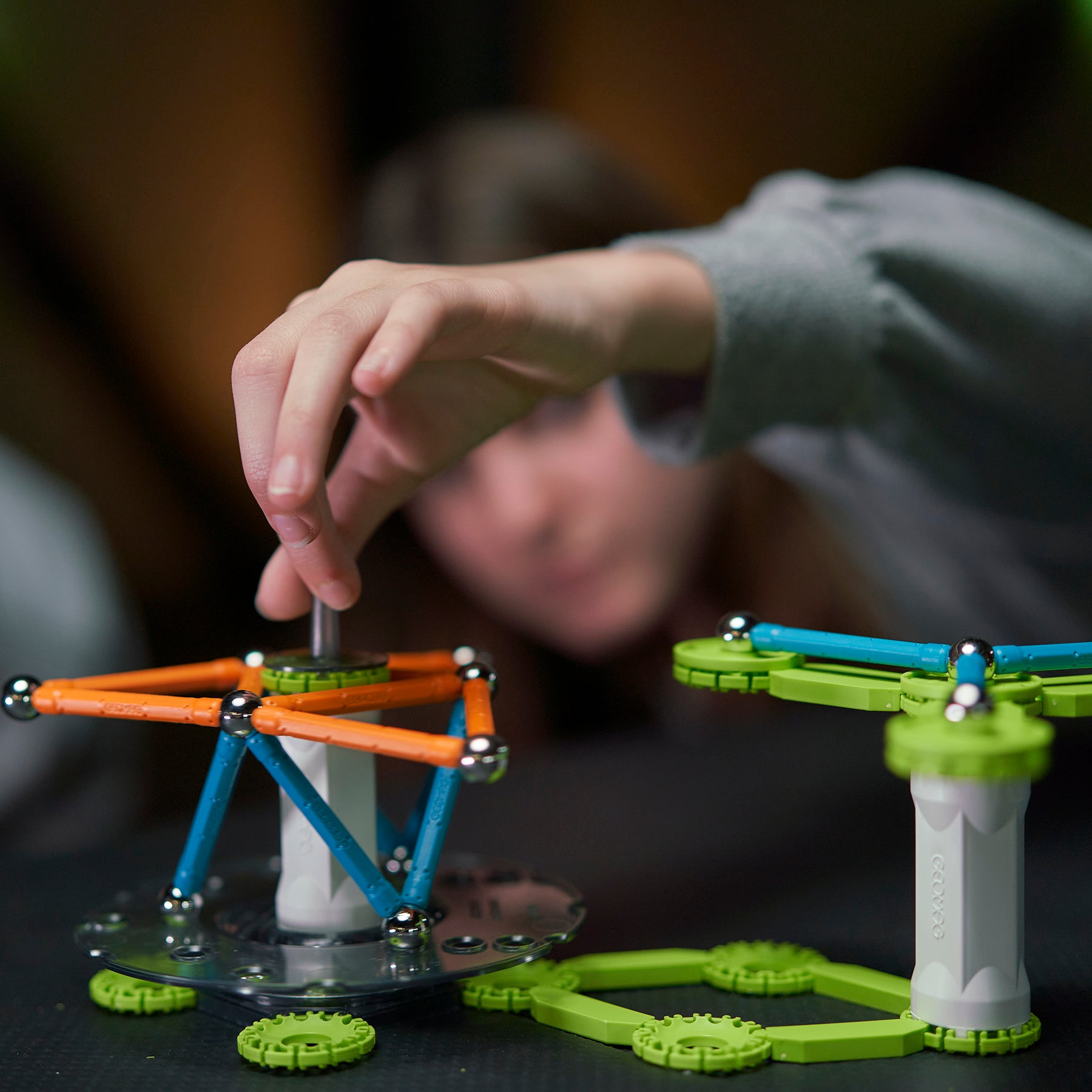 Mechanics Motion Construction Set, Magnetic Gears Recycled, 96 Pieces