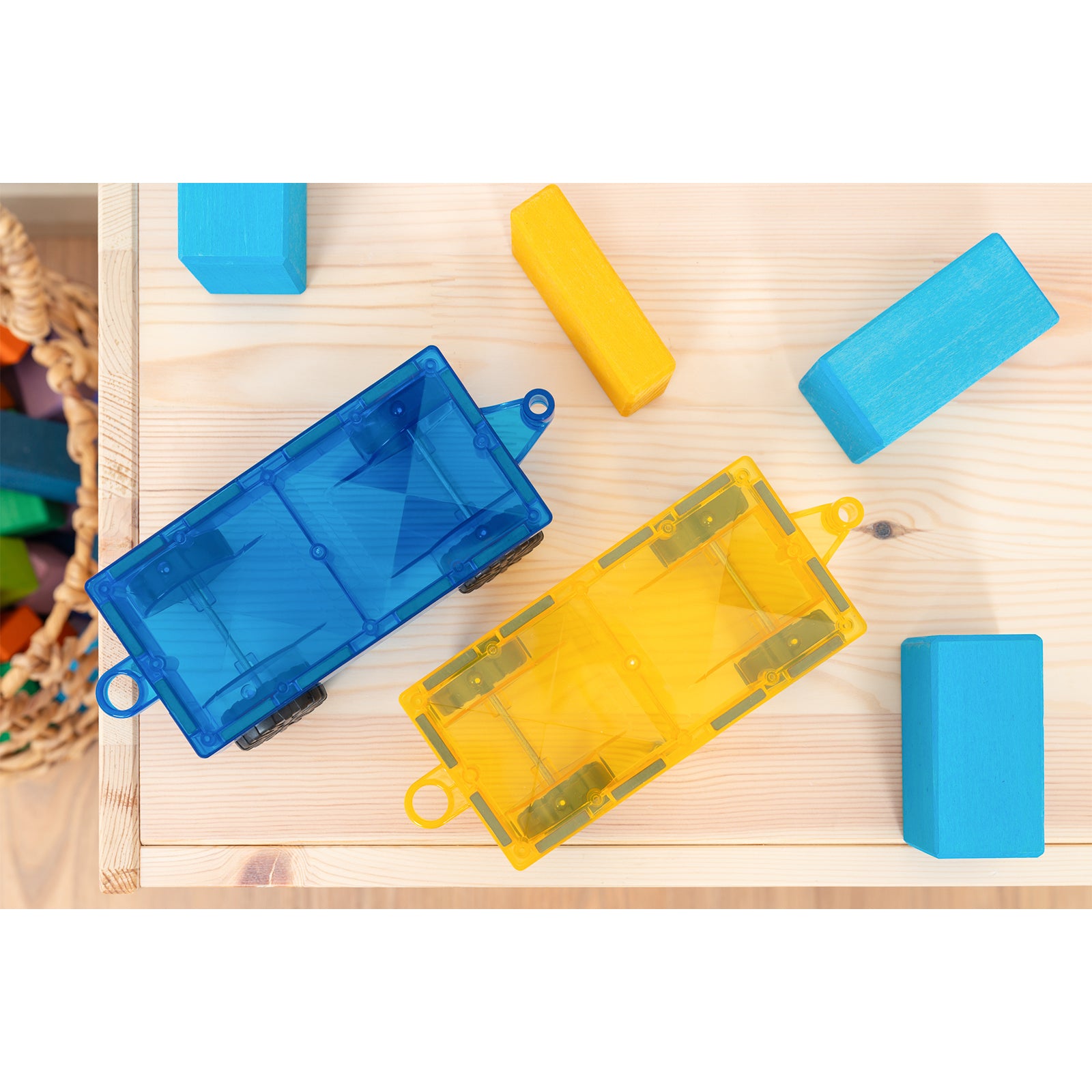 Magnetic Tiles Rainbow Car Pack, 2 Pieces