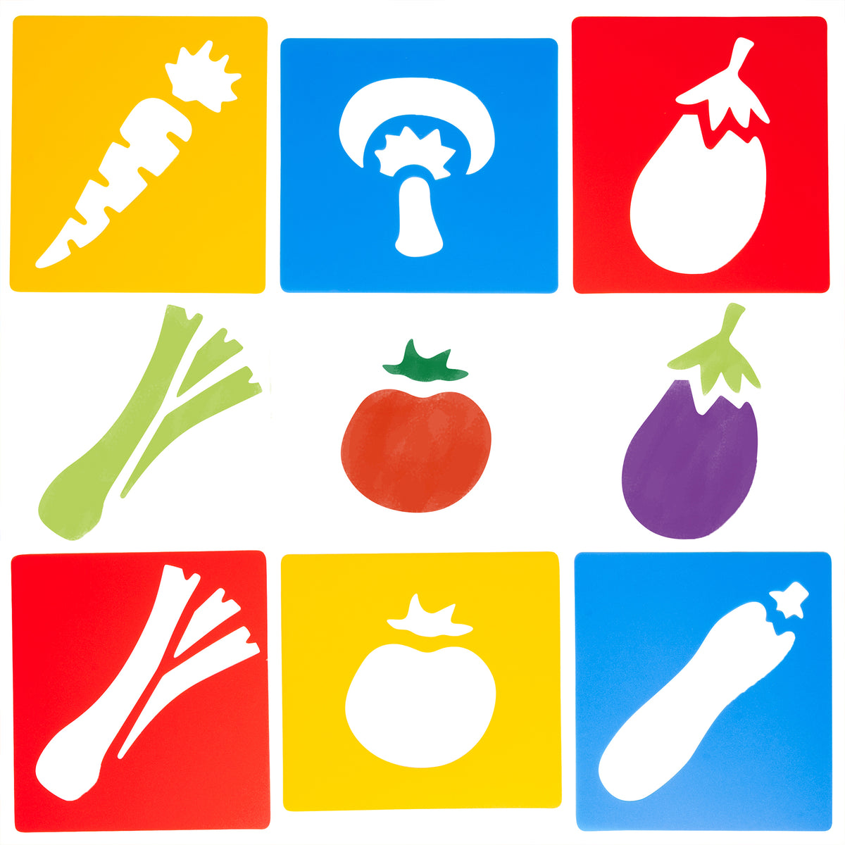 (3 ST) VEGETABLE STENCILS