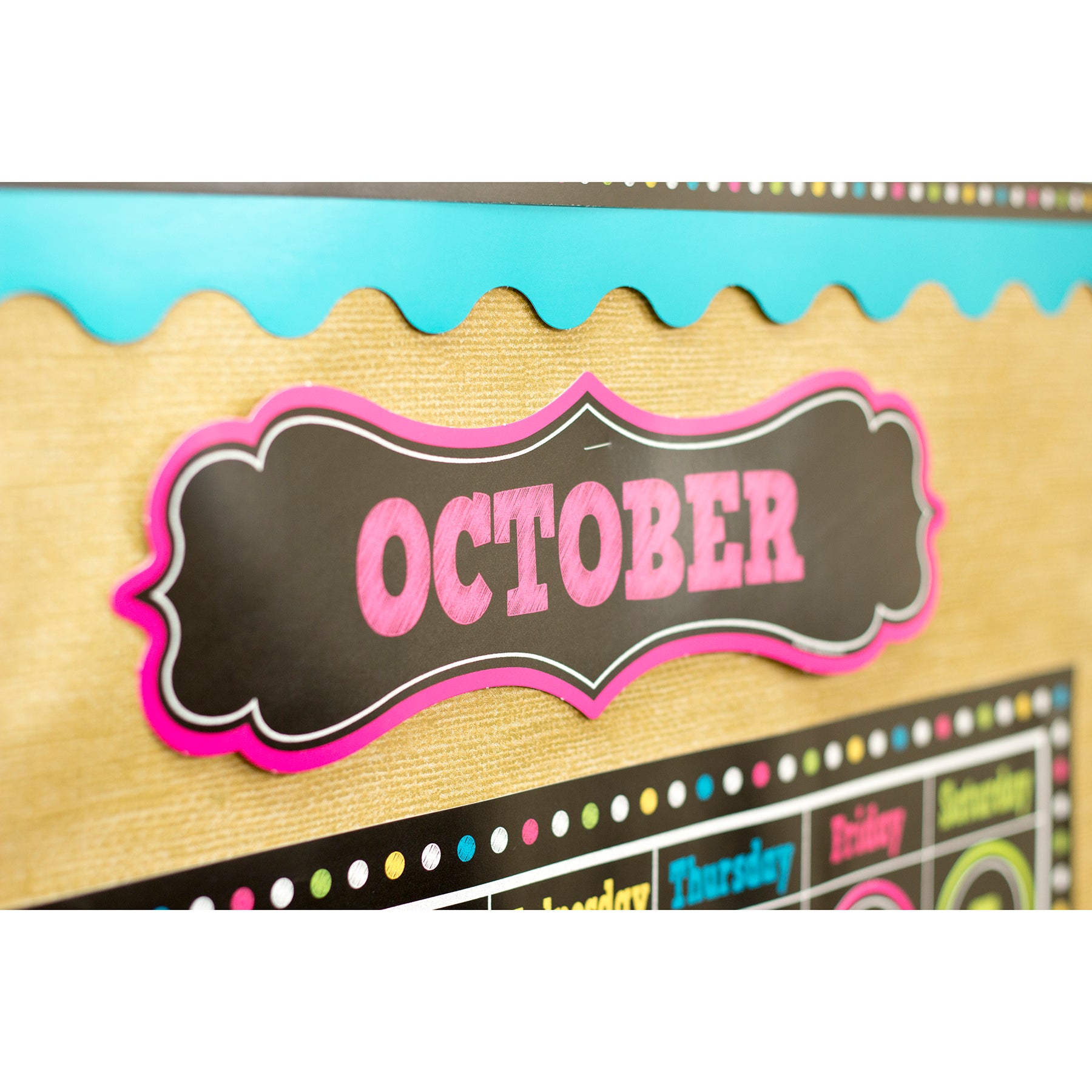 Chalkboard Brights Calendar Bulletin Board