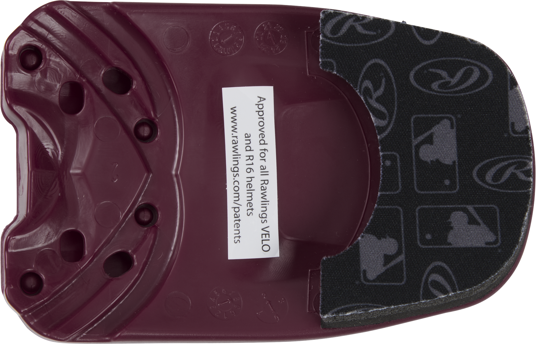 Rawlings Reversible Extension For R16 Batting Helmet - Right Handed Batter/Left Handed Batter - Maroon