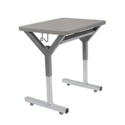 20" x 26" Rectangle Thermofused Table Desk with Adjustable Y-Frame - Light Gray Wood/Silver