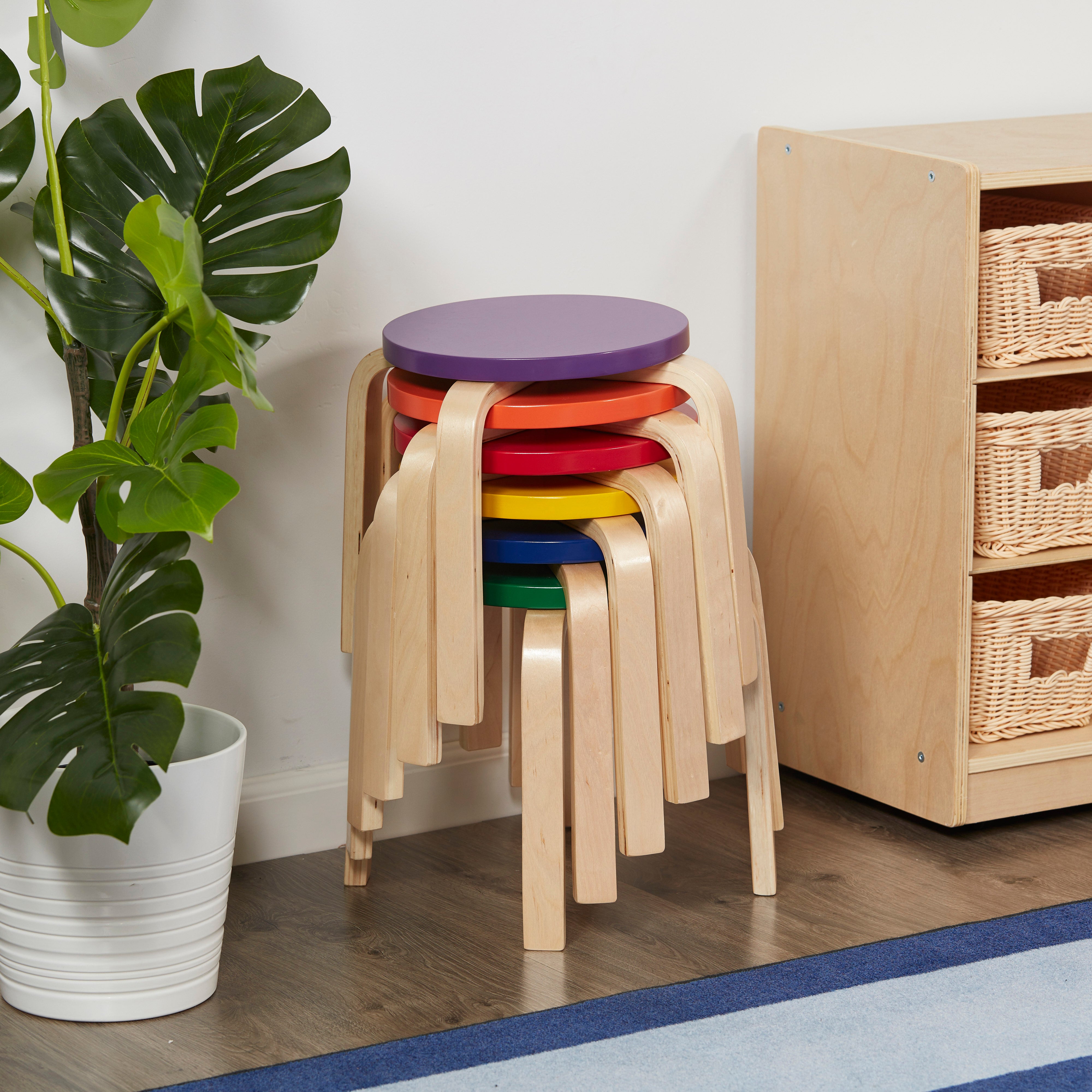 Bentwood Stools 6-Piece Set - Assorted