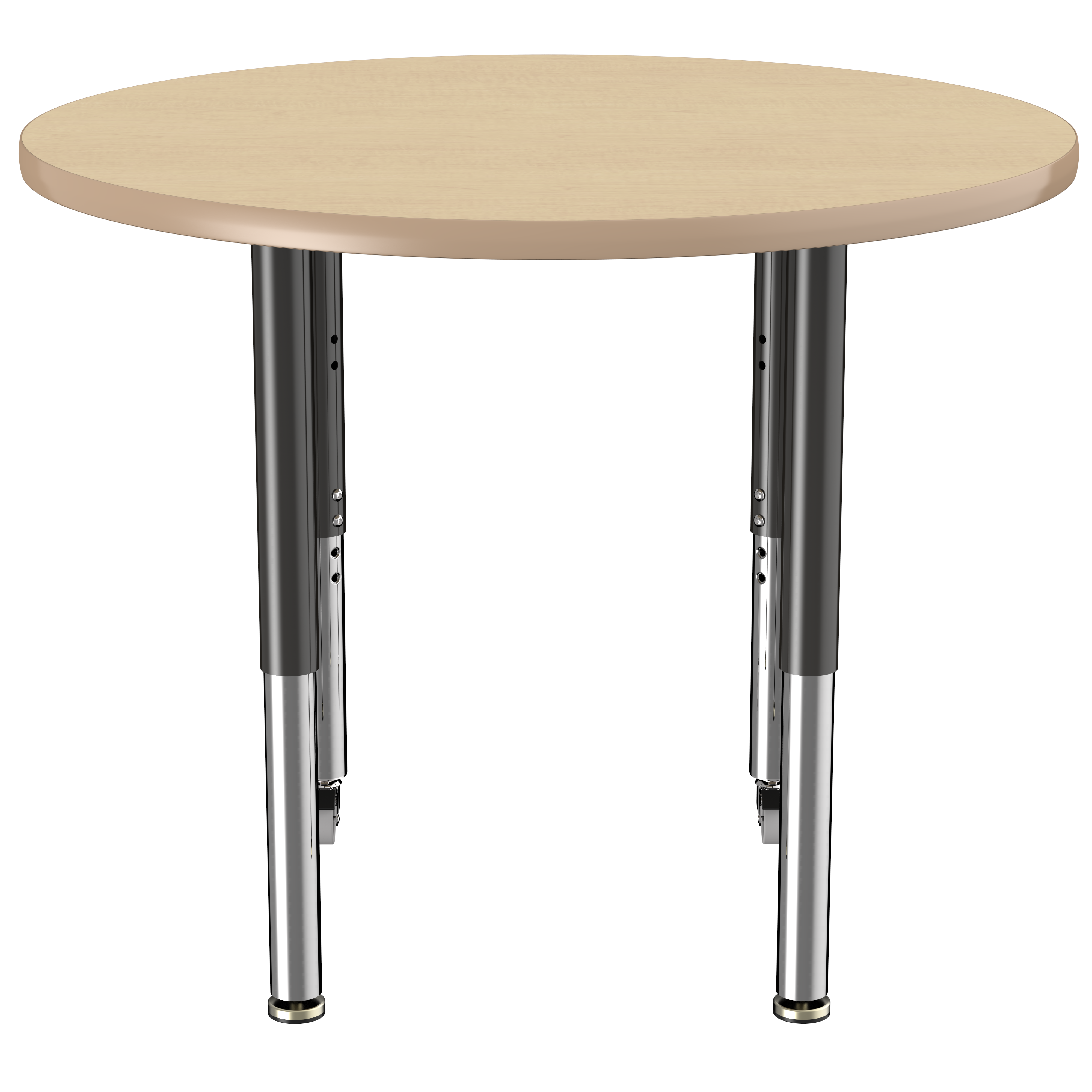 36" Round T-Molding Activity Table with Adjustable Super Legs - Maple/Maple/Black