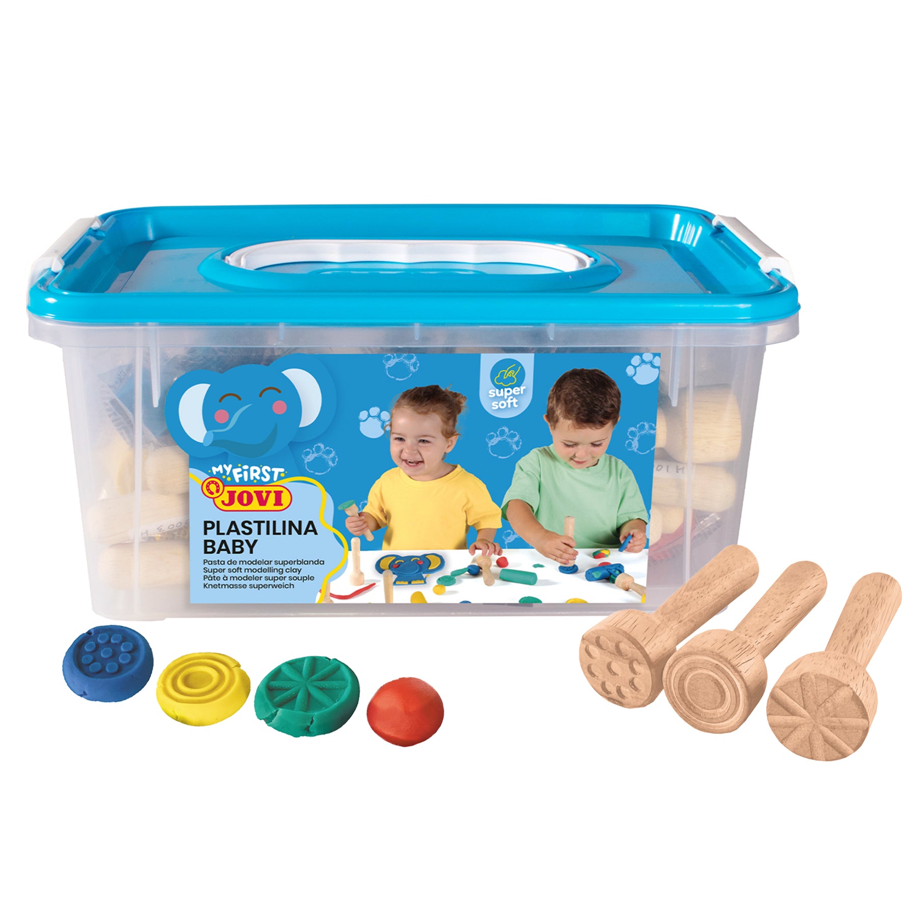 Plastilina Modeling Clay Baby School Pack, 20 Bars & 9 Stamps