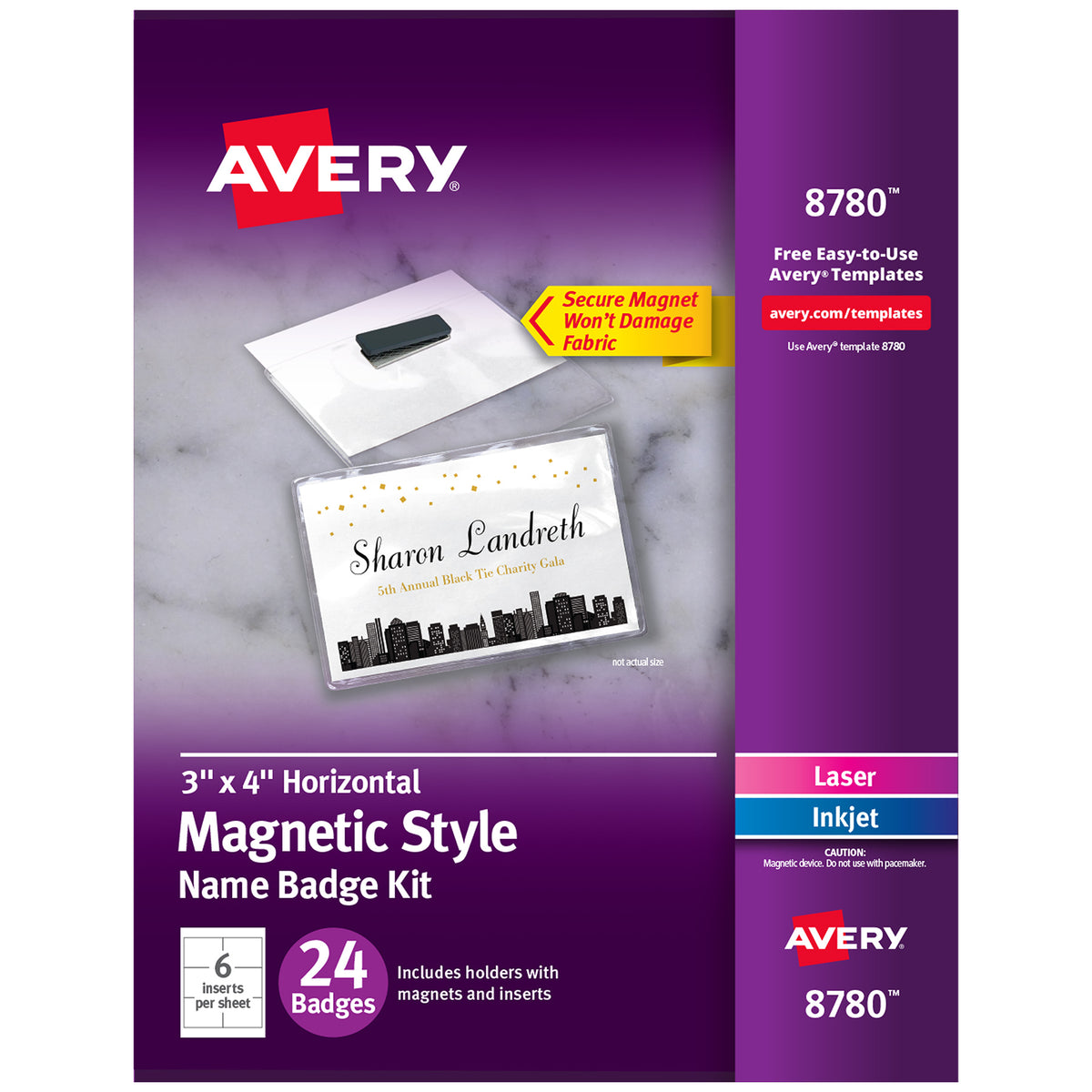 24 AVERY NAME BADGES MAGNET