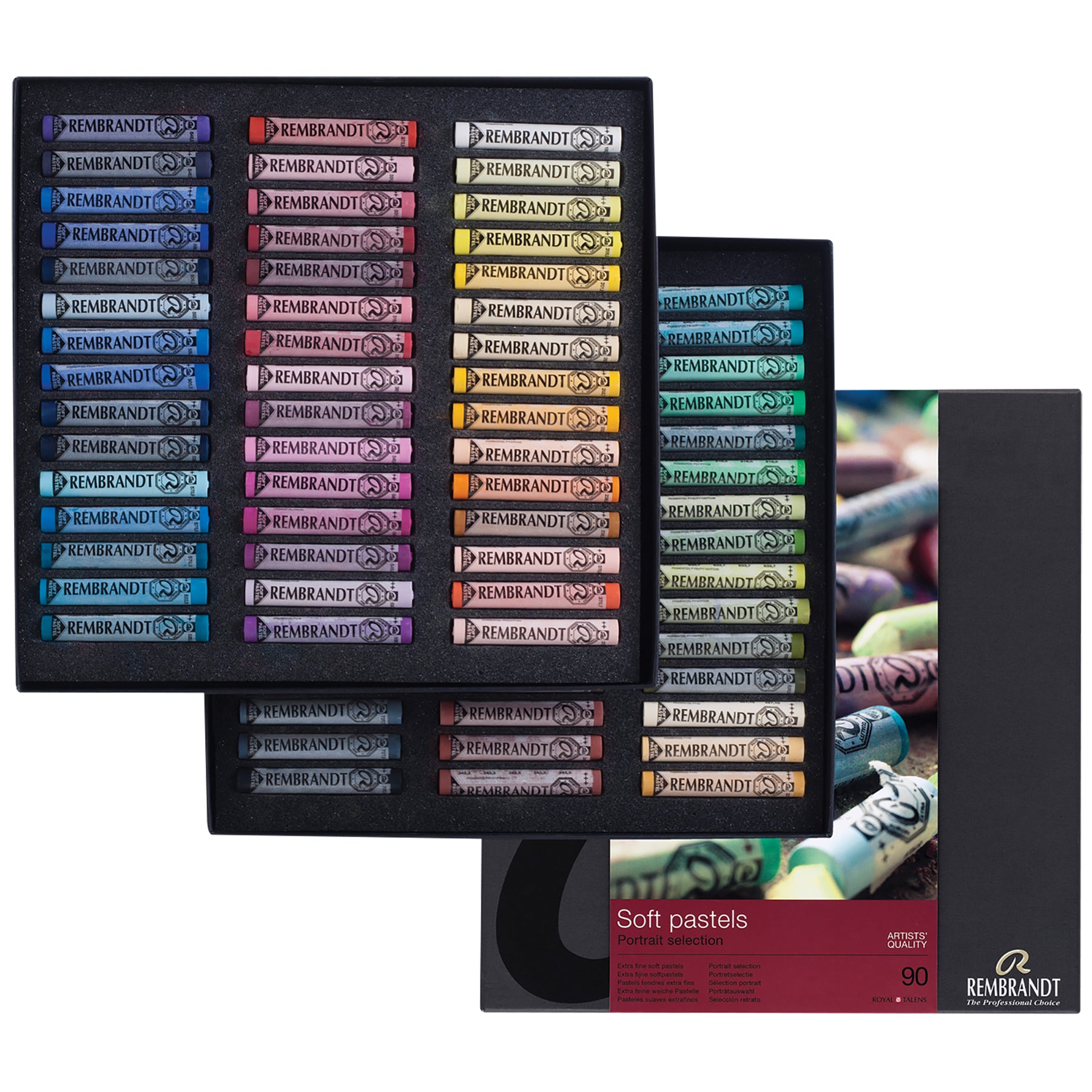 Soft Pastel Cardboard Box Set, Portrait Selection, 90 Full Sticks