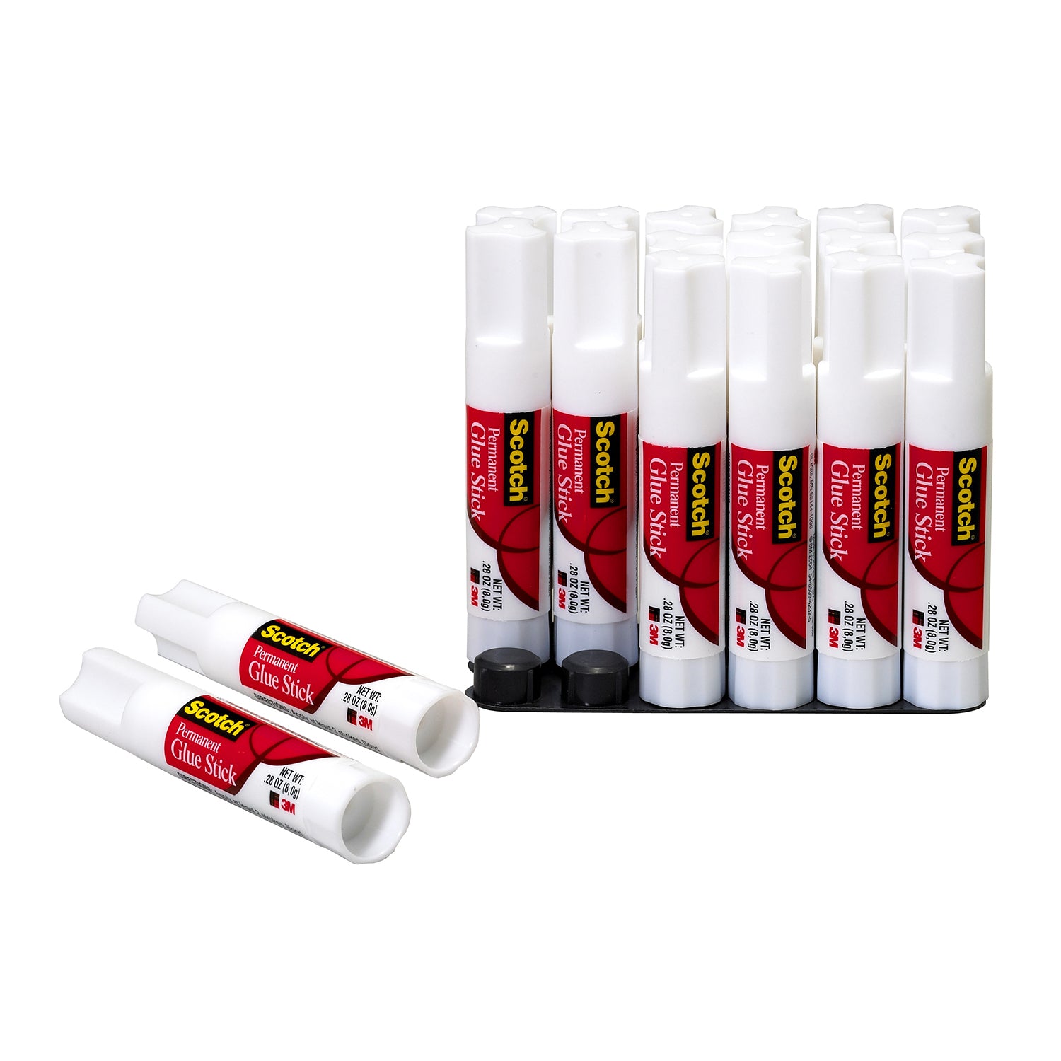Permanent Glue Stick, White, .28 oz, Pack of 2