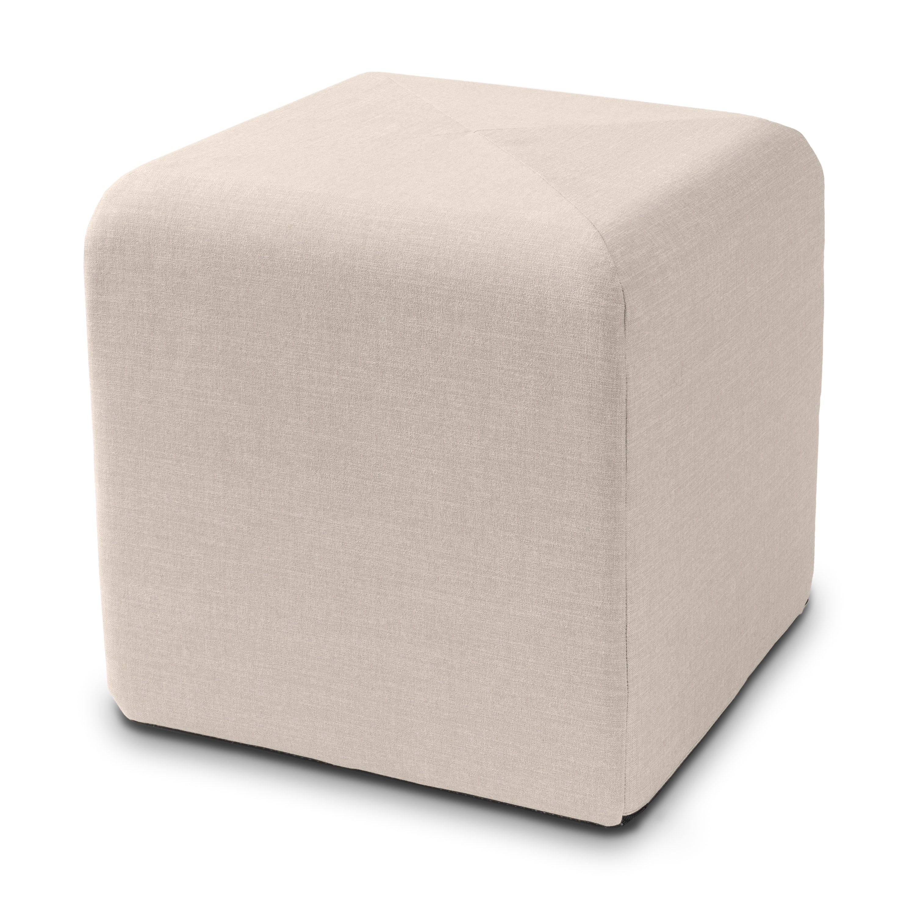 Jaxx Monroe Square Foam Ottoman with Stain Resistant Performance Fabric, Small (18 x 18), Mist Light Grey