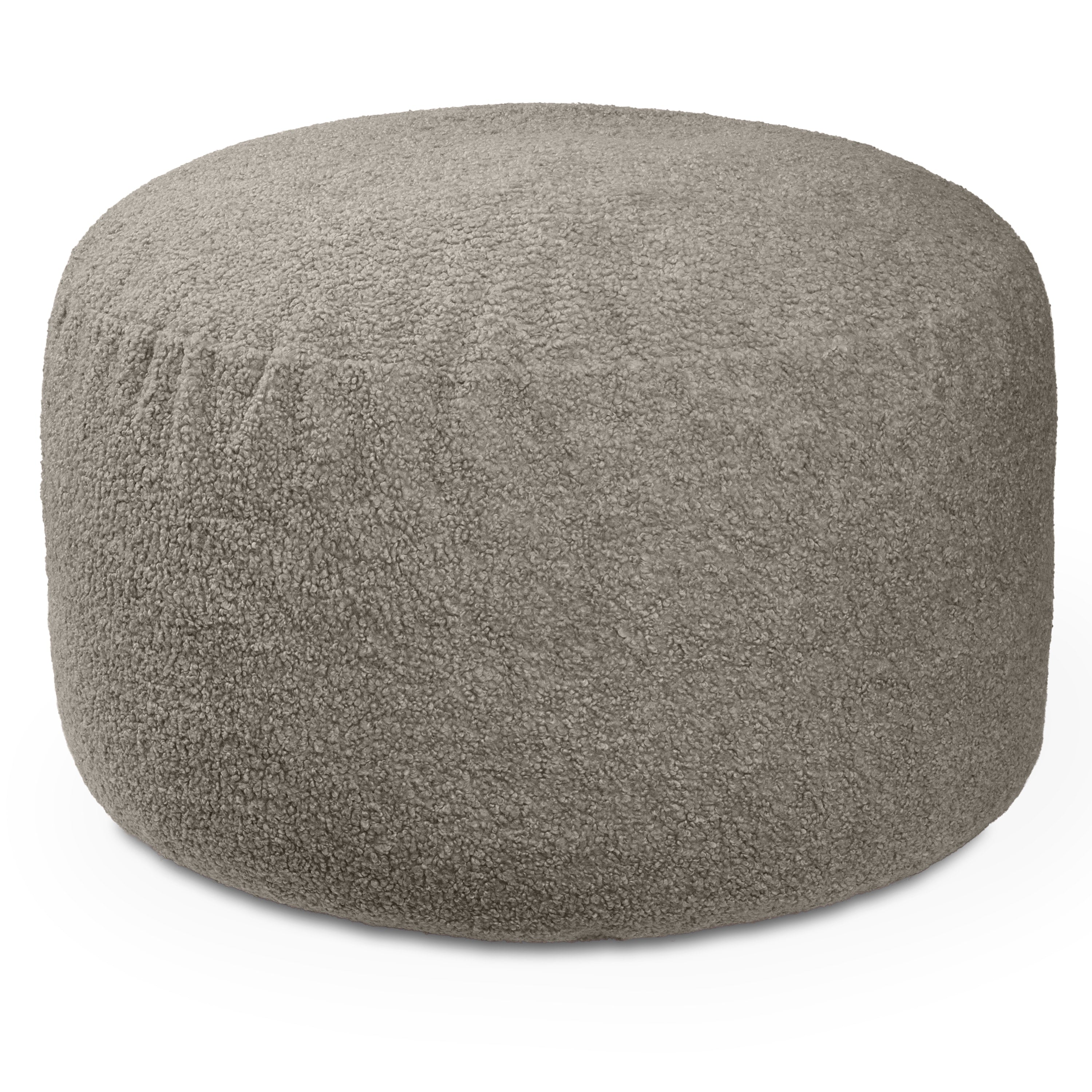 Jaxx Saxx Shearling Faux-Lamb 4 Ft Large Round Bean Bag for Modern Interior Design (Smoke)