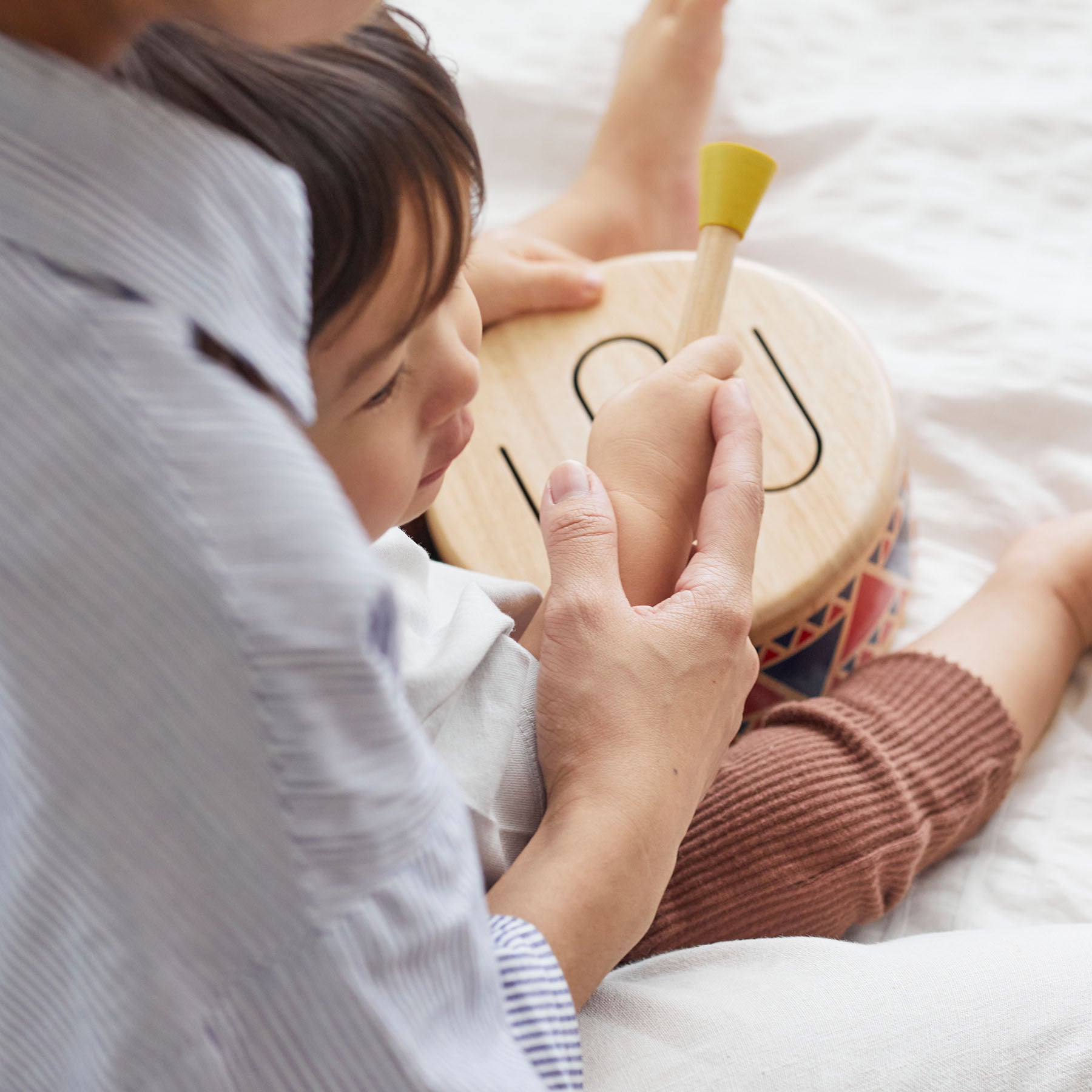 Wooden Solid Drum Toy Percussion Instrument