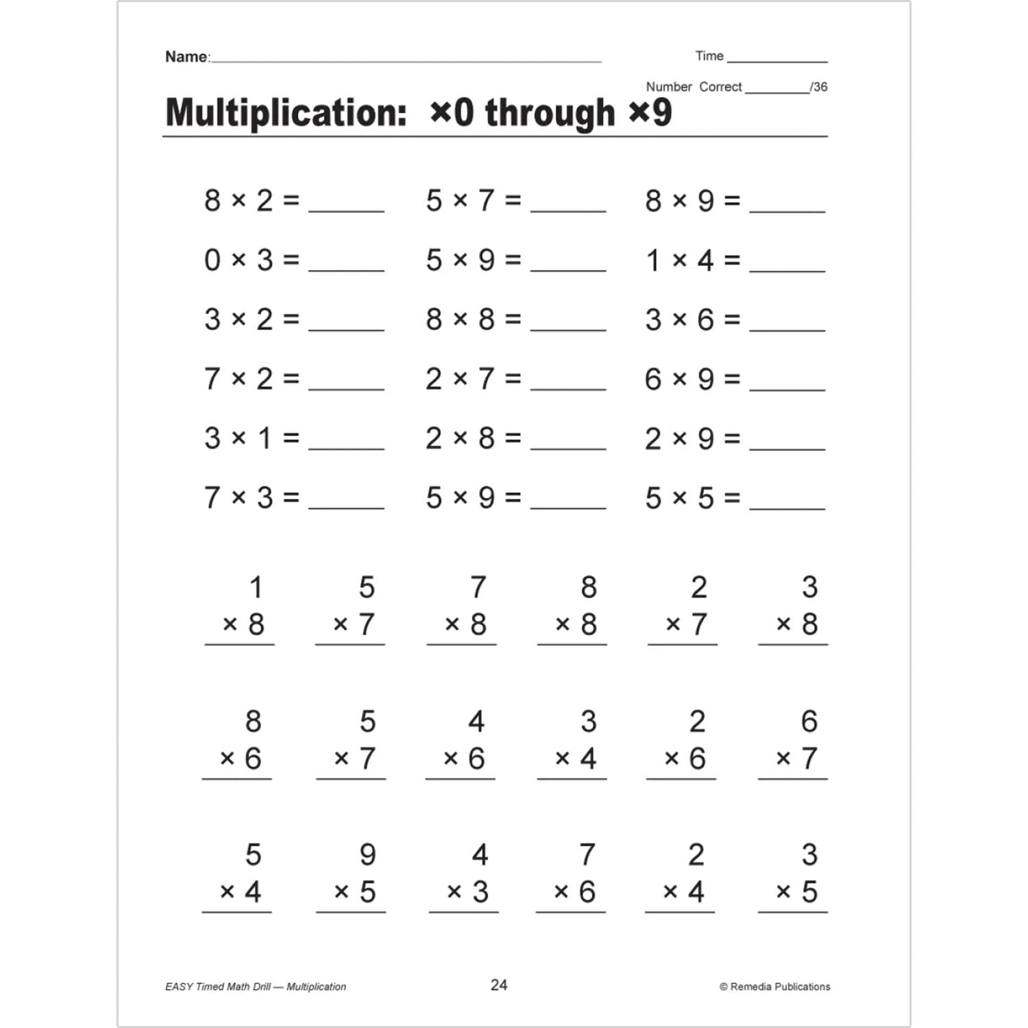 Easy Timed Math Drills: 4 Book Set