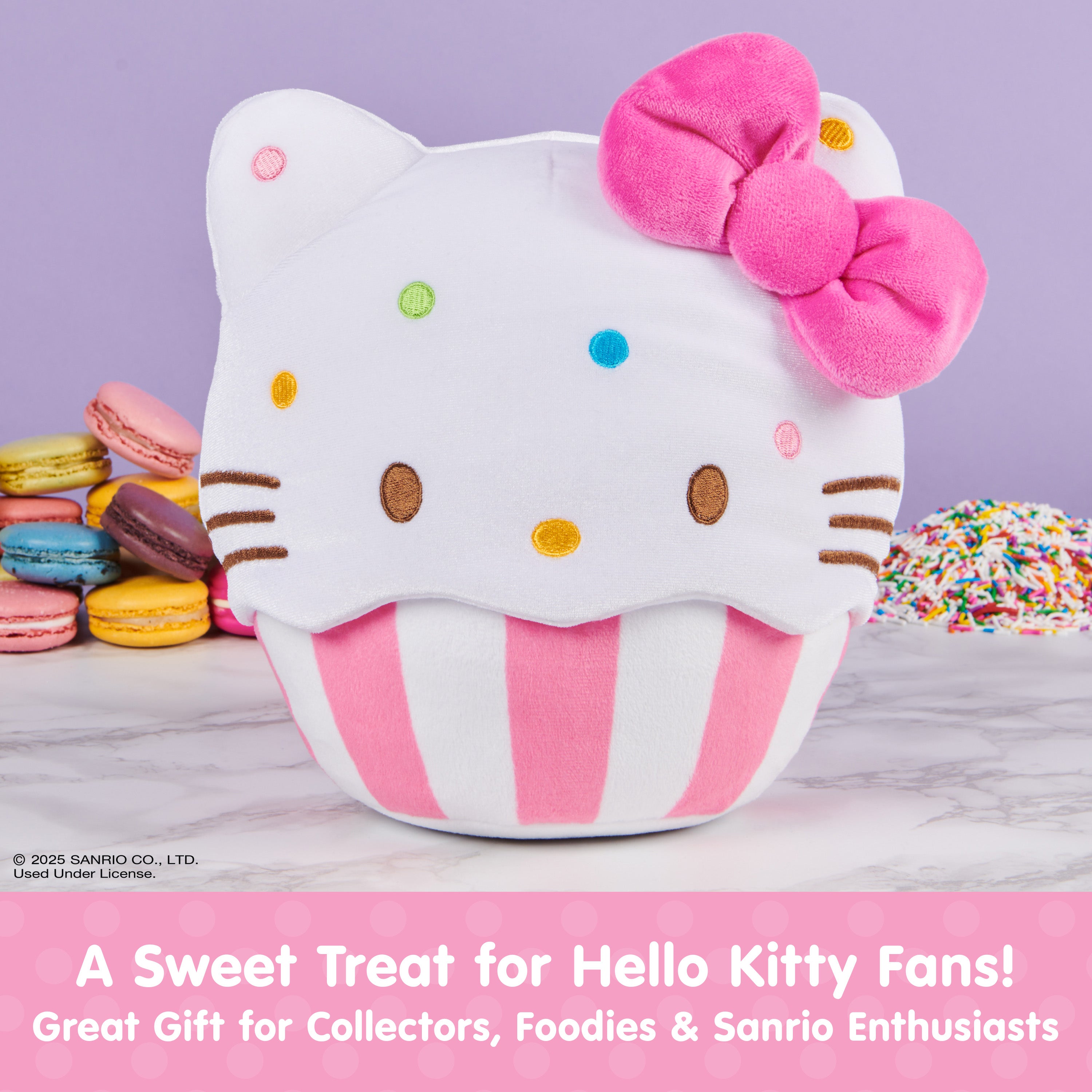 GUND Sanrio Official Hello Kitty Cupcake Plush, Stuffed Animal for Ages 1 and Up, Pink/White, 8”