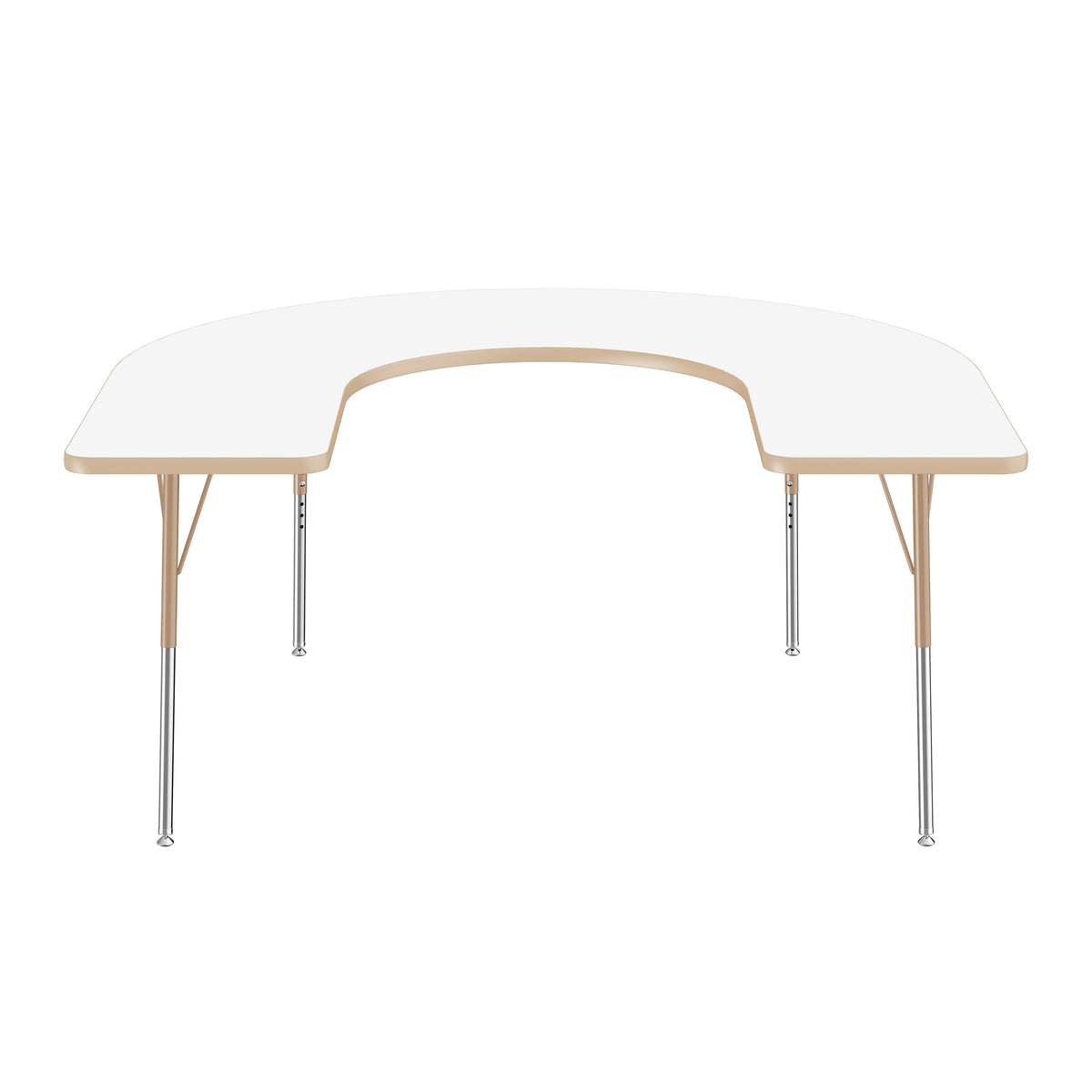 60" x 66" Horseshoe Dry-Erase Activity Table with Adjustable Standard Swivel Glide Legs - Whiteboard/Sand