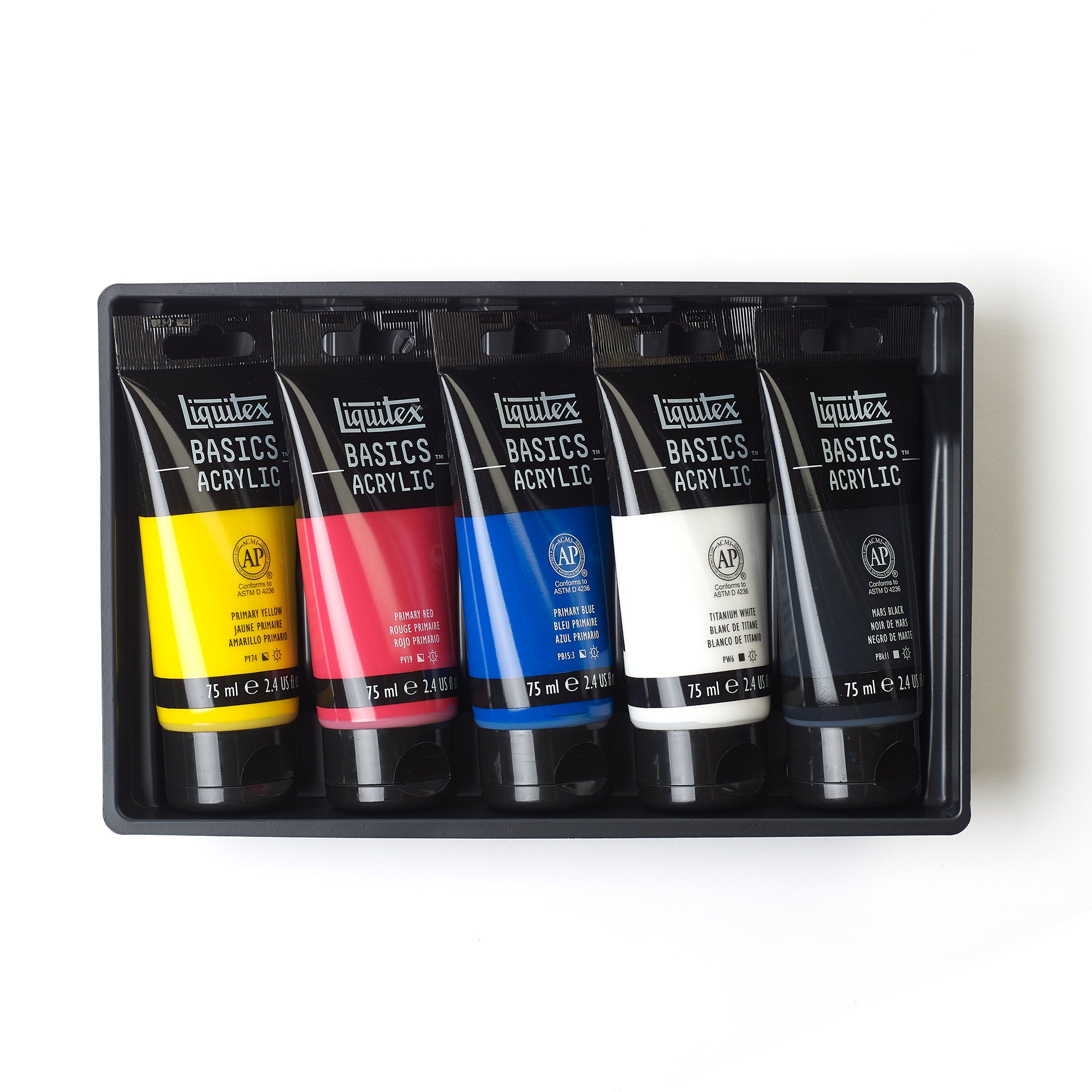 LQ BASICS Acrylic Color 5 x 75ml Tube Set