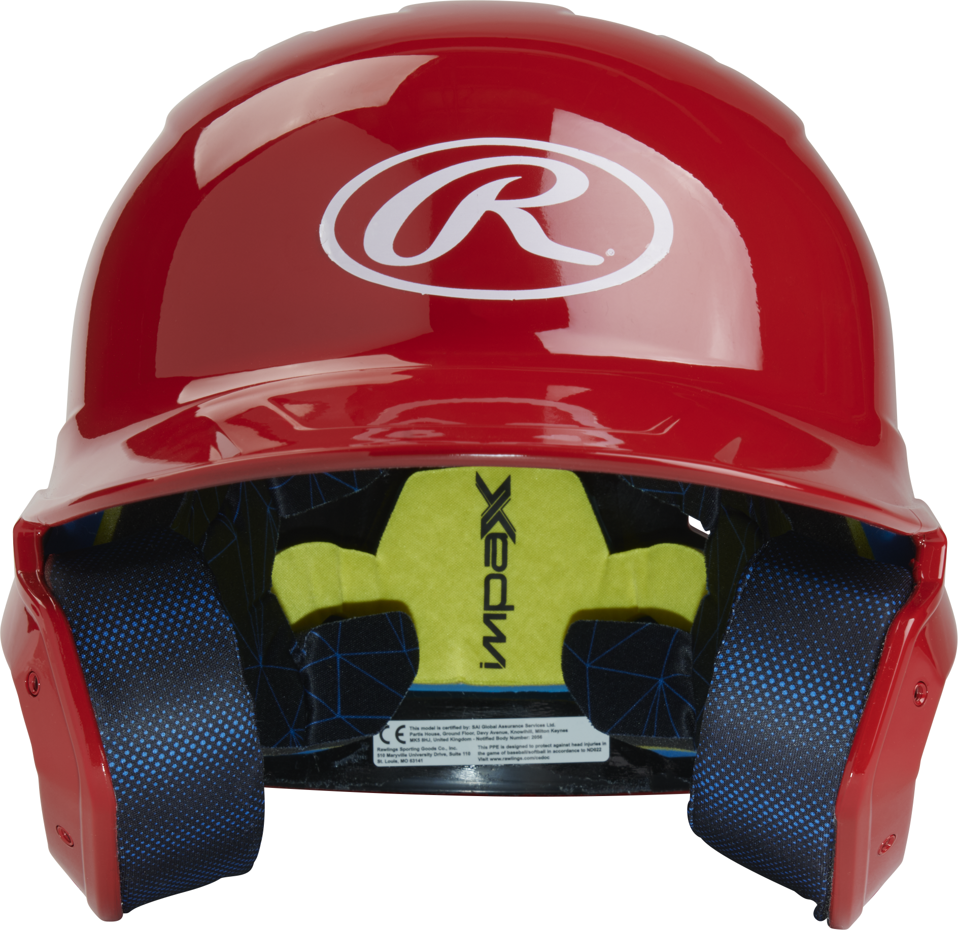Rawlings Mach Gloss Junior Baseball Helmet - Scarlet