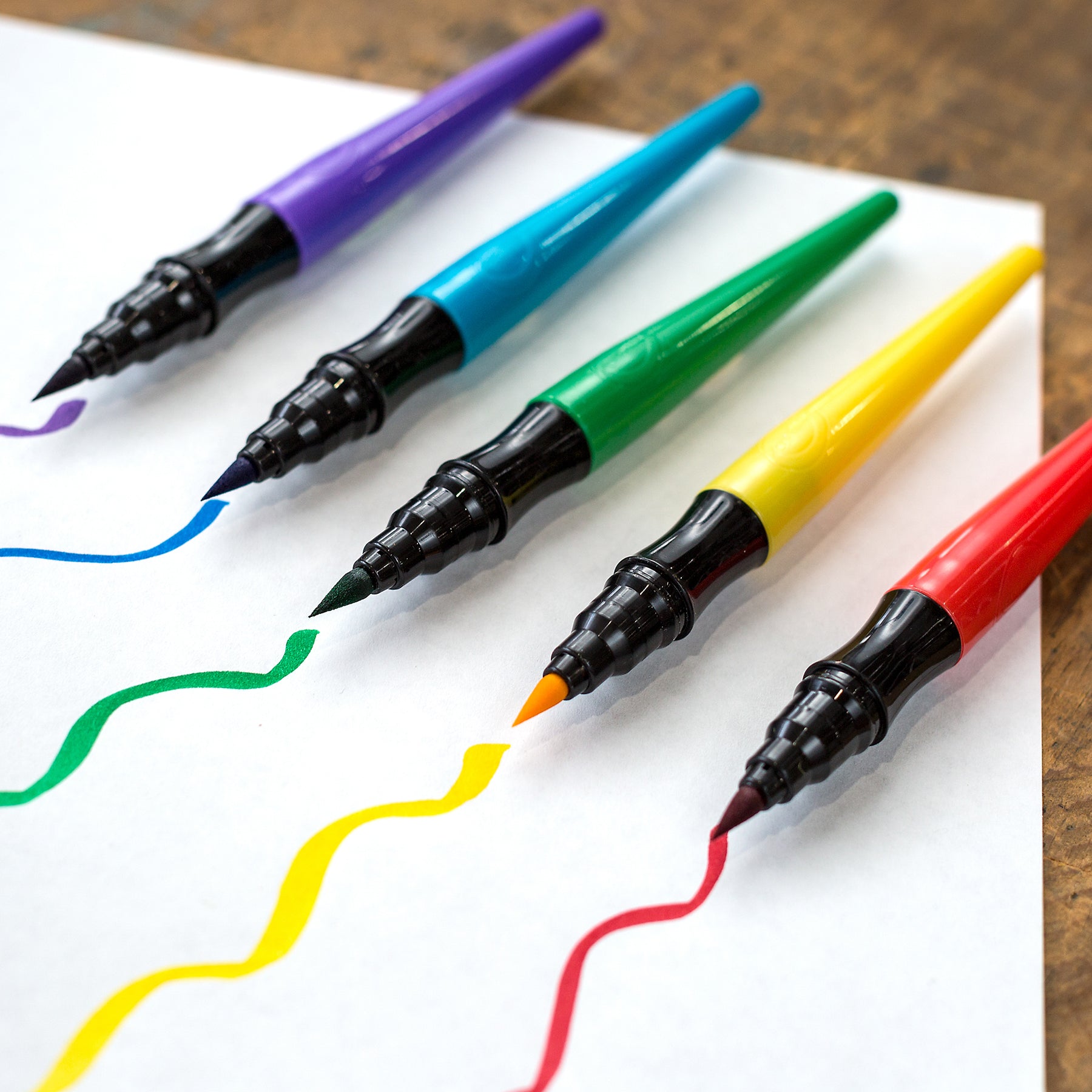 Washable No Drip Paint Brush Pens, 5 Count