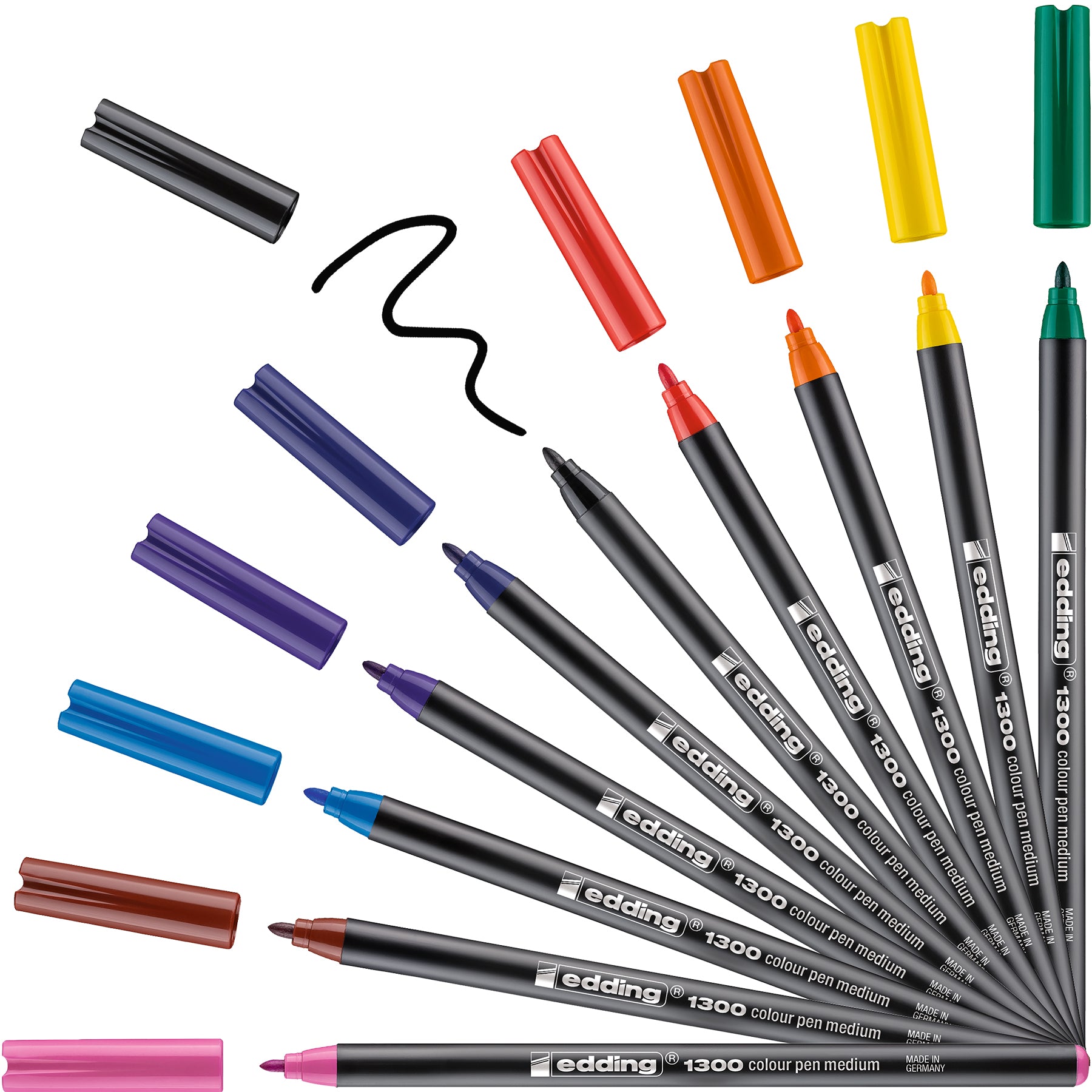 edding 1300 Colour Pen Medium - Metal Box of 10 - Assorted