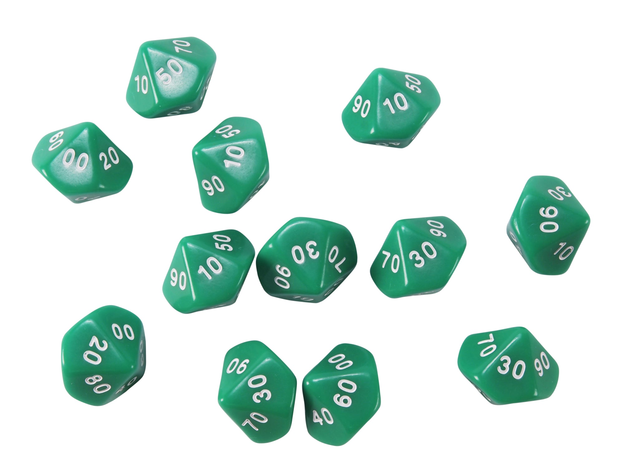 10-Sided Place Value Dice - Tens - Set of 12