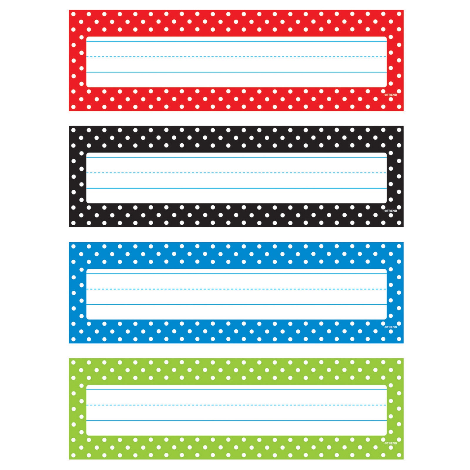 Polka Dots Desk Toppers® Name Plates Var. Pk., 32 ct