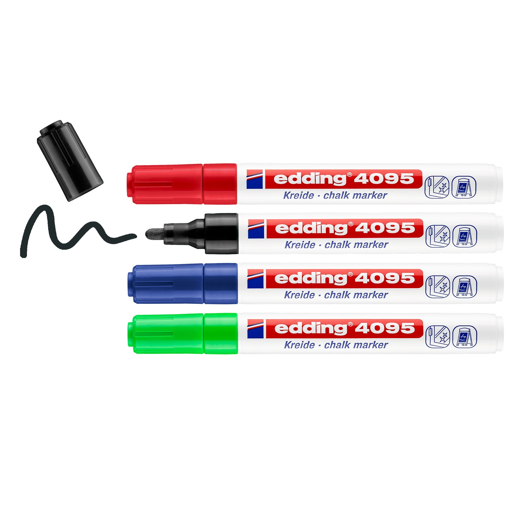 edding 4095 Chalk Marker - Set of 4 - Assorted