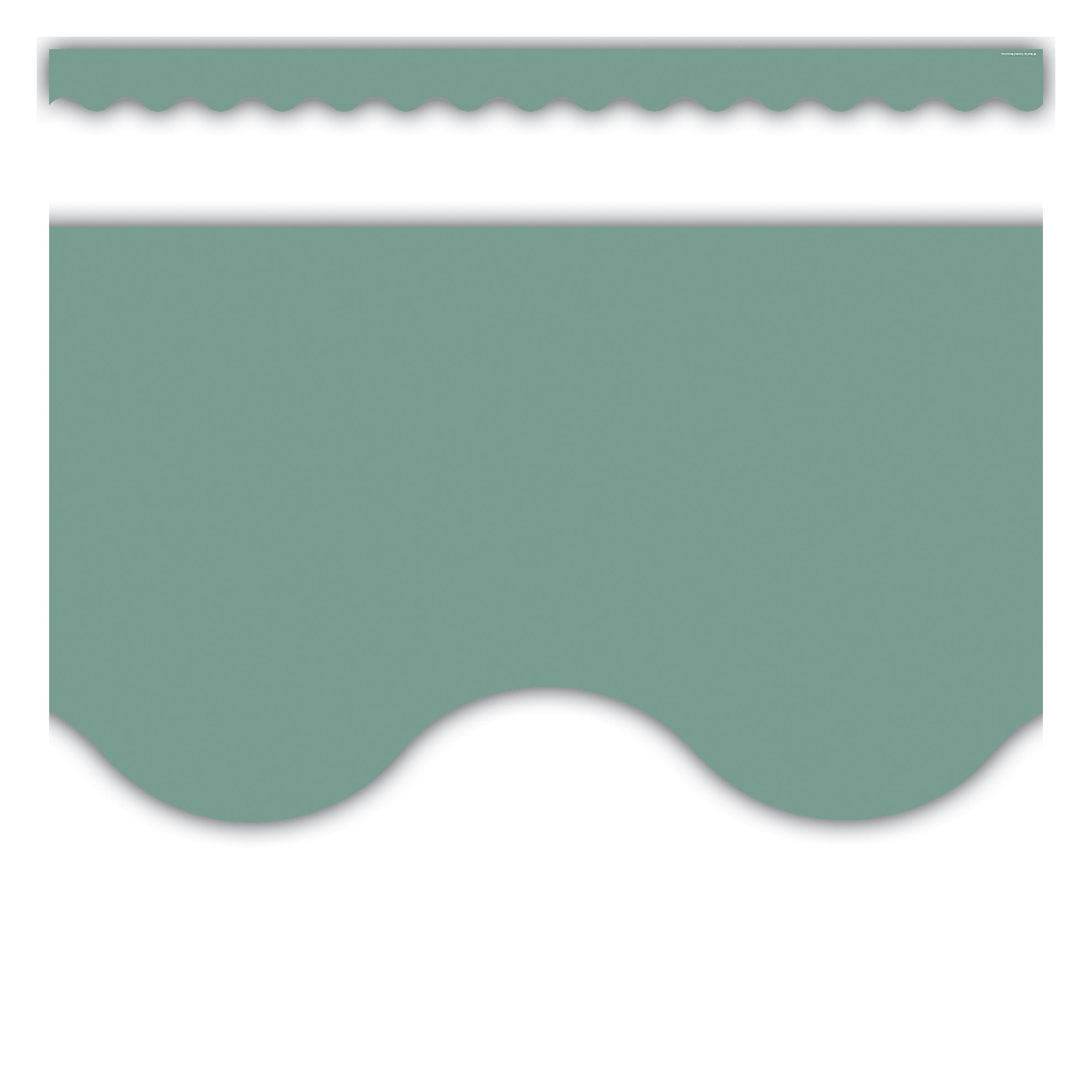 Retreat Green Scalloped Border Trim, 35 Feet