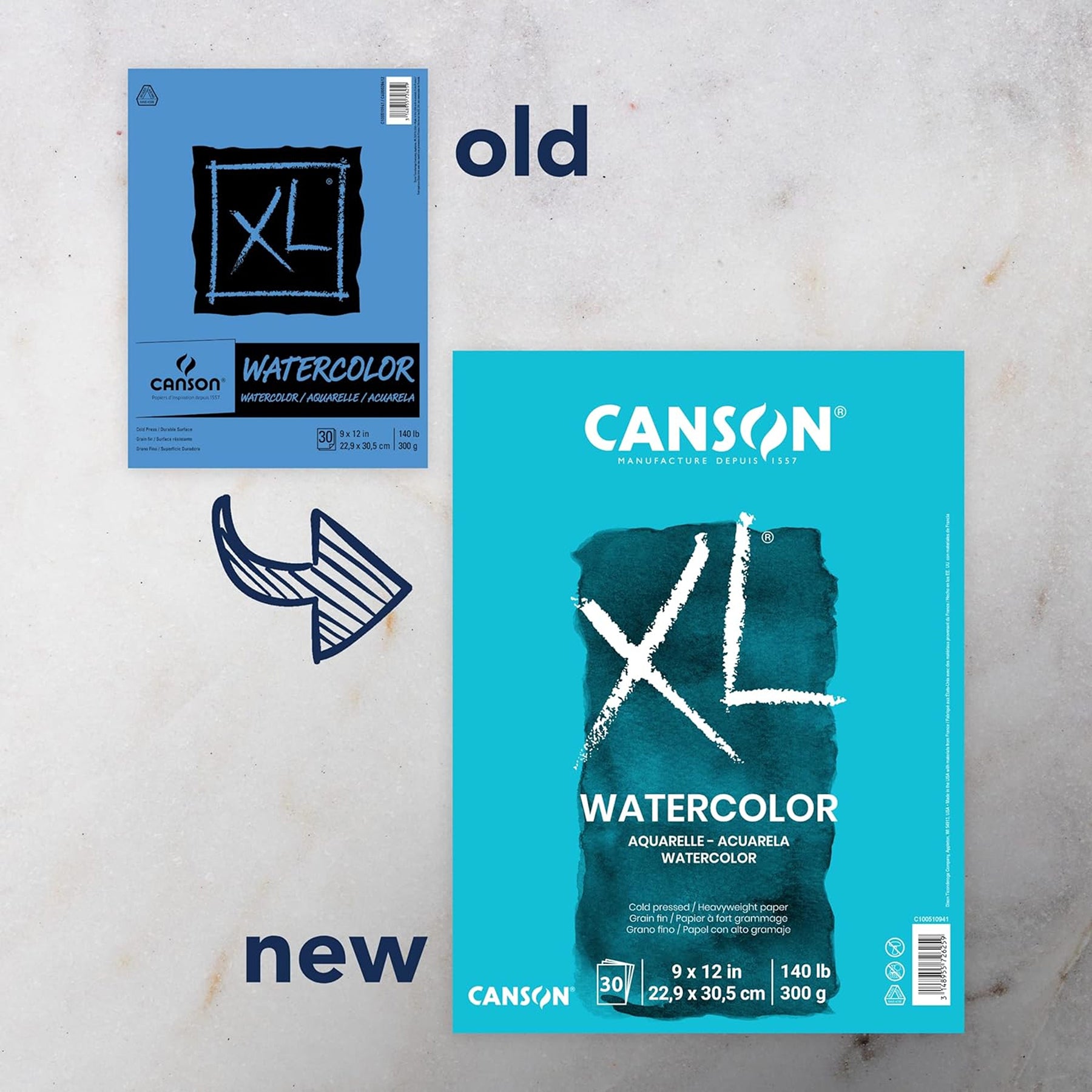 XL Series Watercolor Pad, Heavyweight White Paper, Foldover Binding, 30 Sheets, 9x12 inch