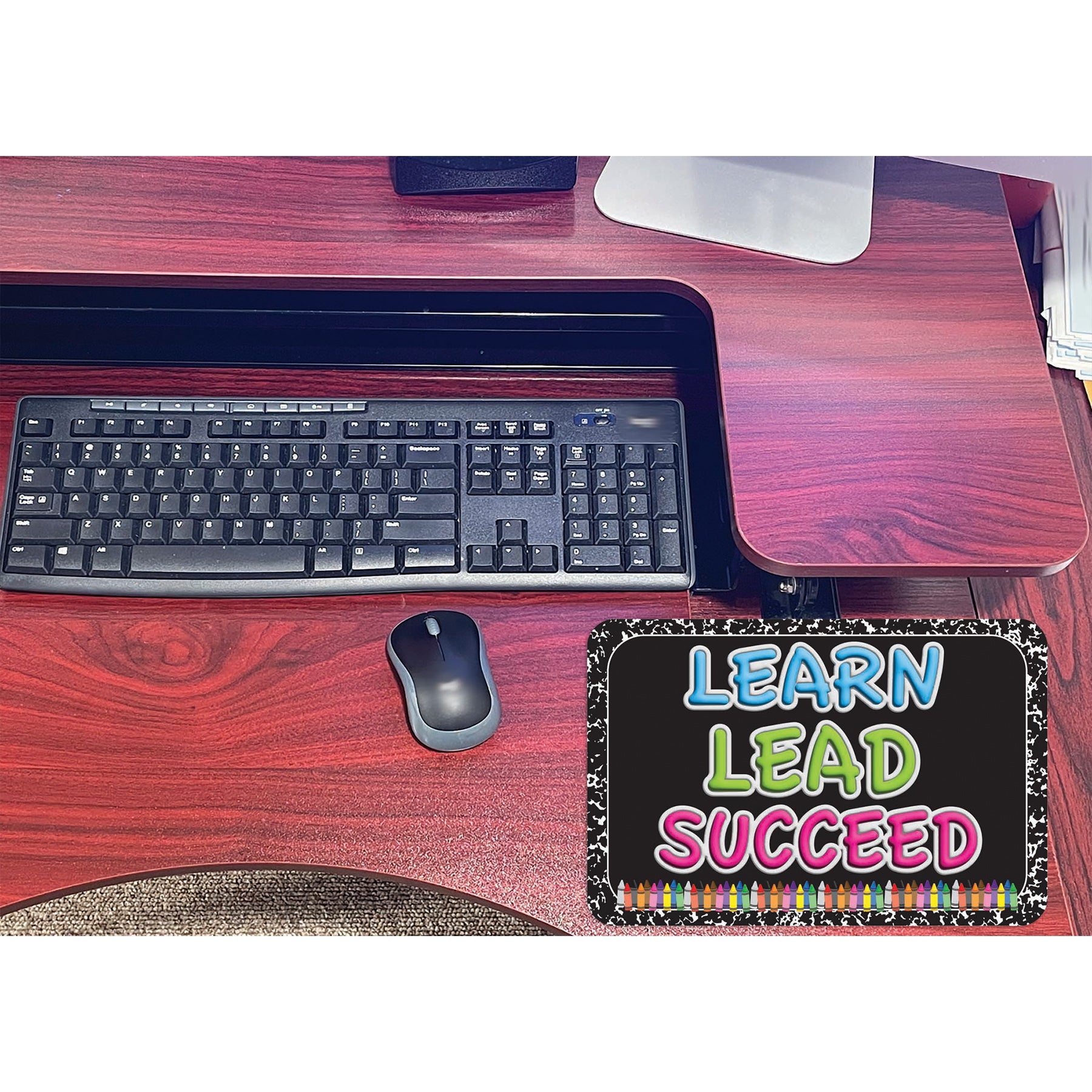 The Original Fun Mat® Computer Mouse Pad, 11.75x8 in, Learn, Lead, Succeed, Composition, Crayons