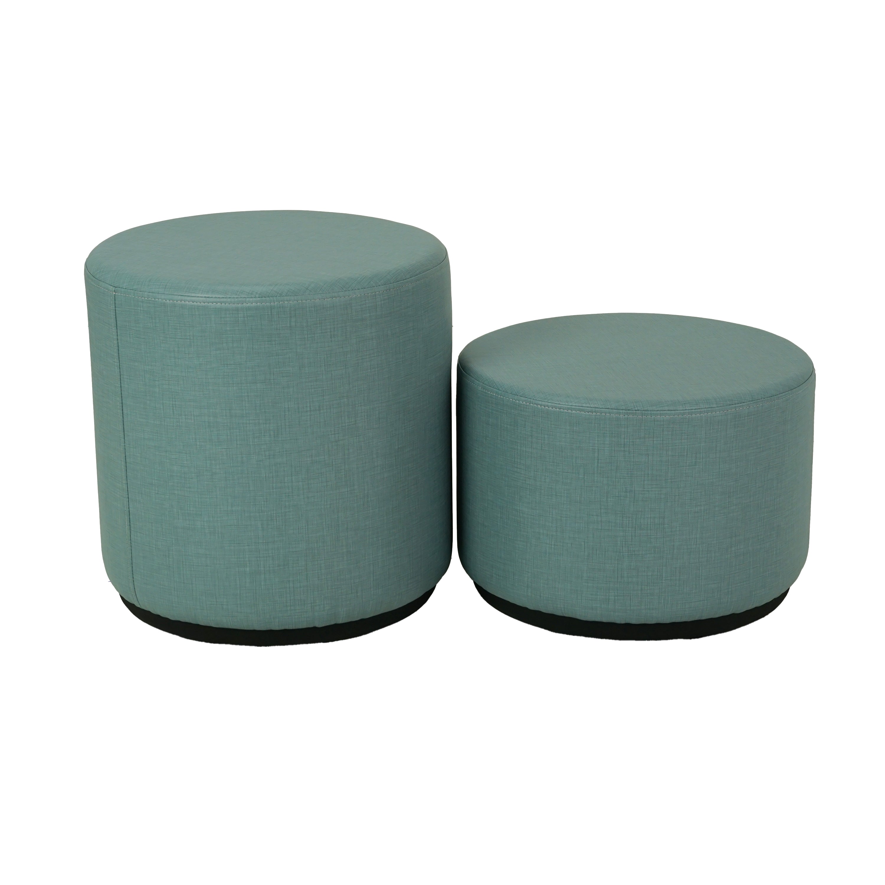Pro Series Upholstered 18" Round Ottoman Rocker 18" Height - Sky Blue Crosshatch